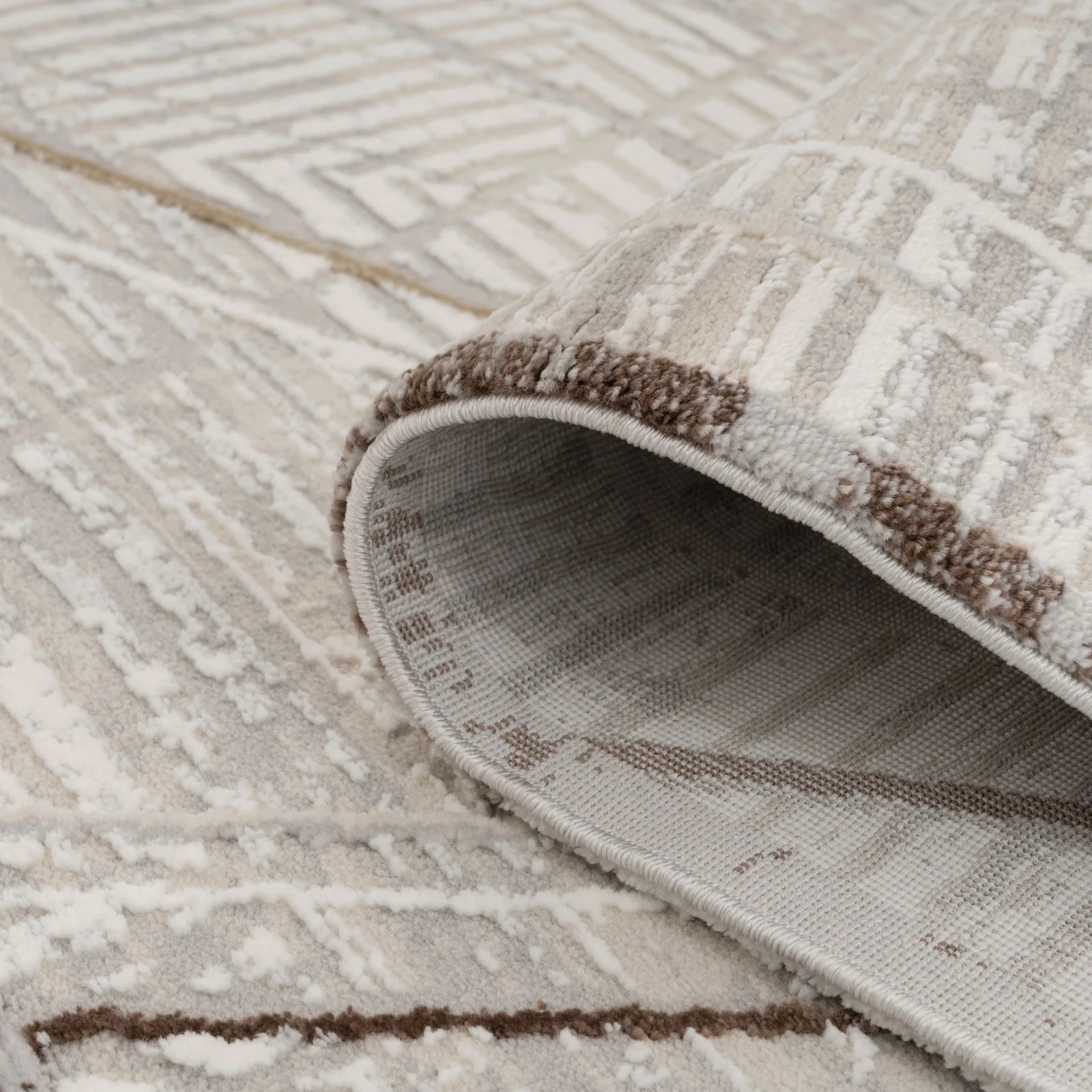 Abstract Linear Beige Rug - Jalo - Image 3