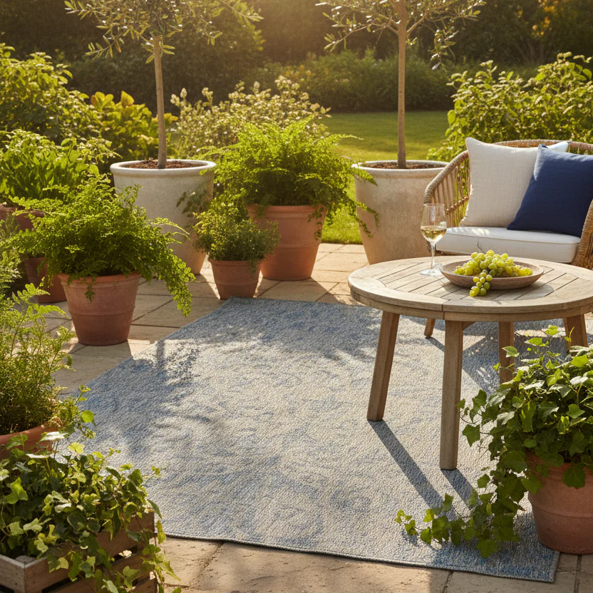 Aqua Flatweave Outdoor Rug - Lanark - Image 2