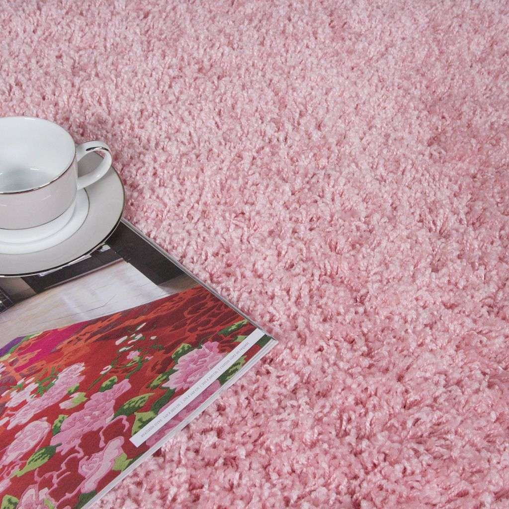 Baby Pink Shaggy Rug - Image 4