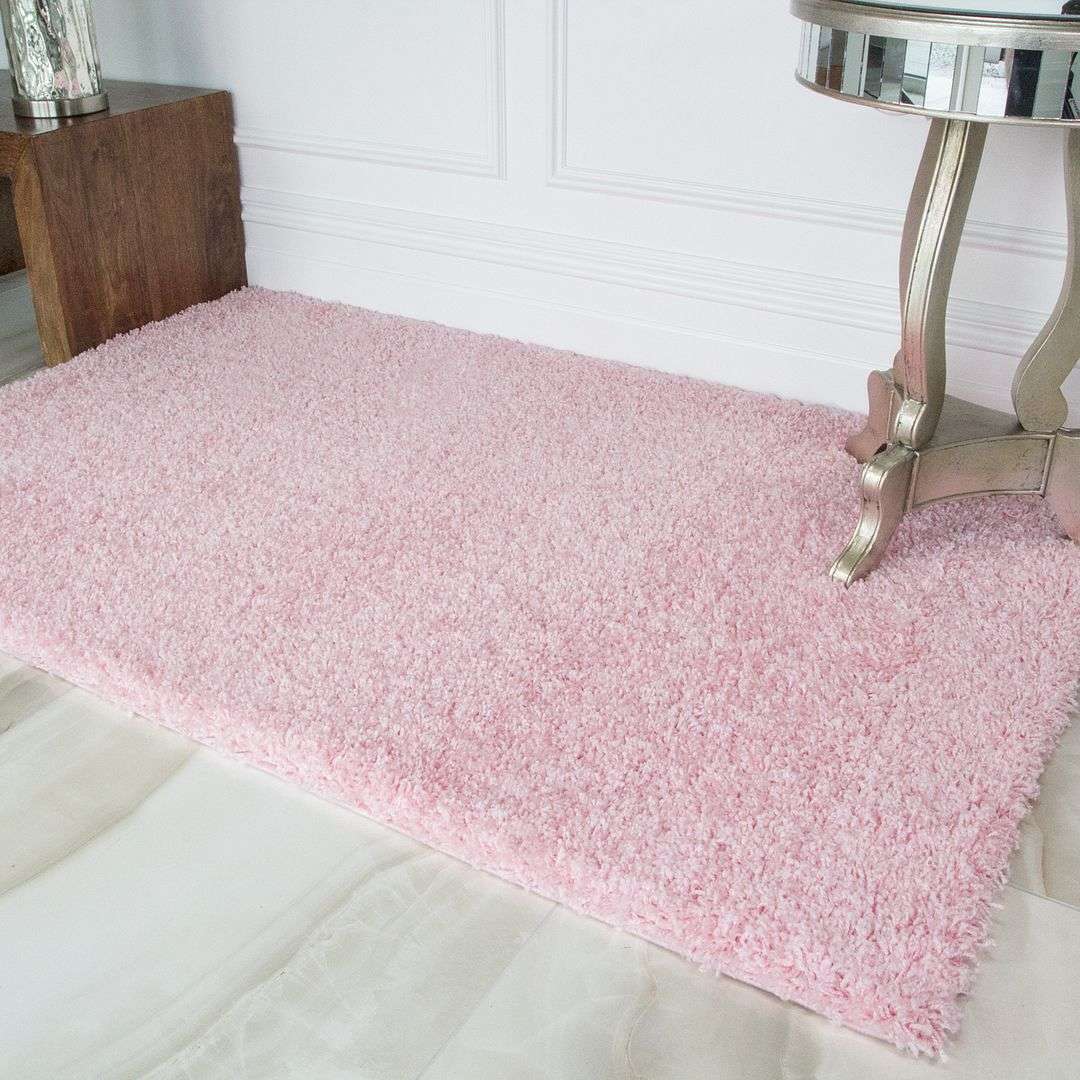Baby Pink Shaggy Runner Rug - Image 3
