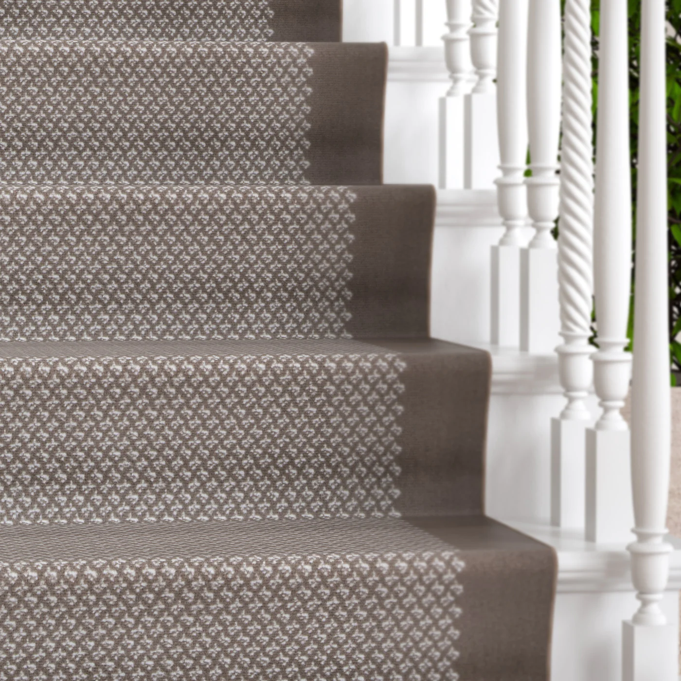 Beige Bordered Stair Carpet Runner - Cut to Measure - Image 2