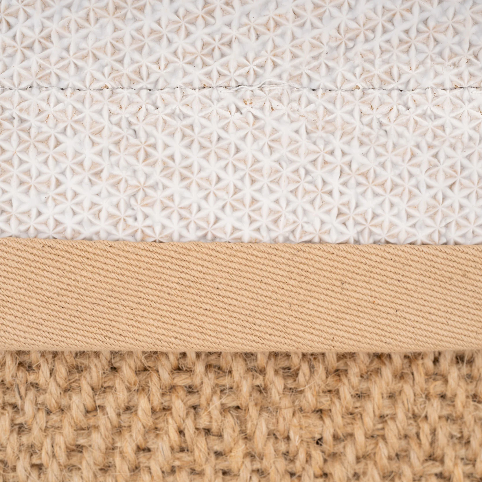 Beige Cotton Border Natural Jute Area Rug - Image 8