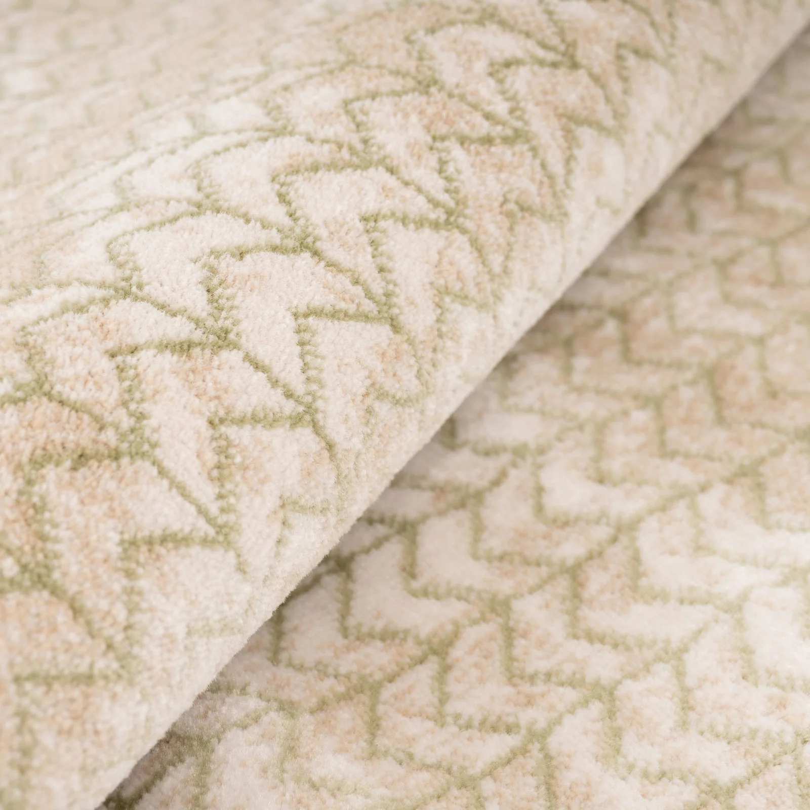 Beige Green Chevron Rug - Braided - Image 7