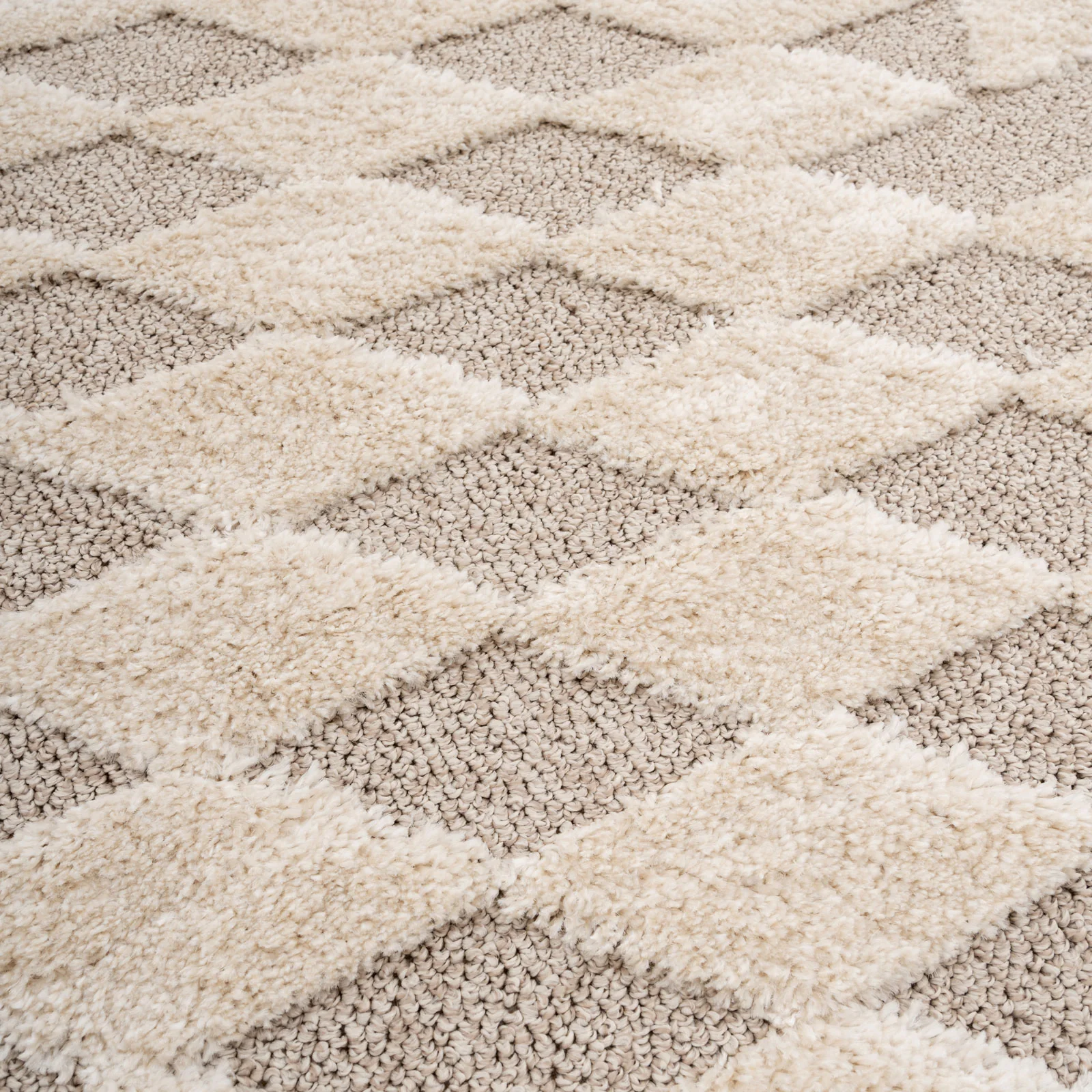 Beige White Rhombic Rug - Reva - Image 6