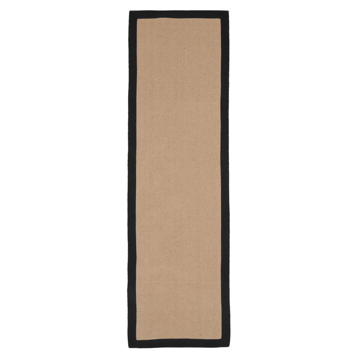 Black Border Jute Runner Rug - Juliette Black