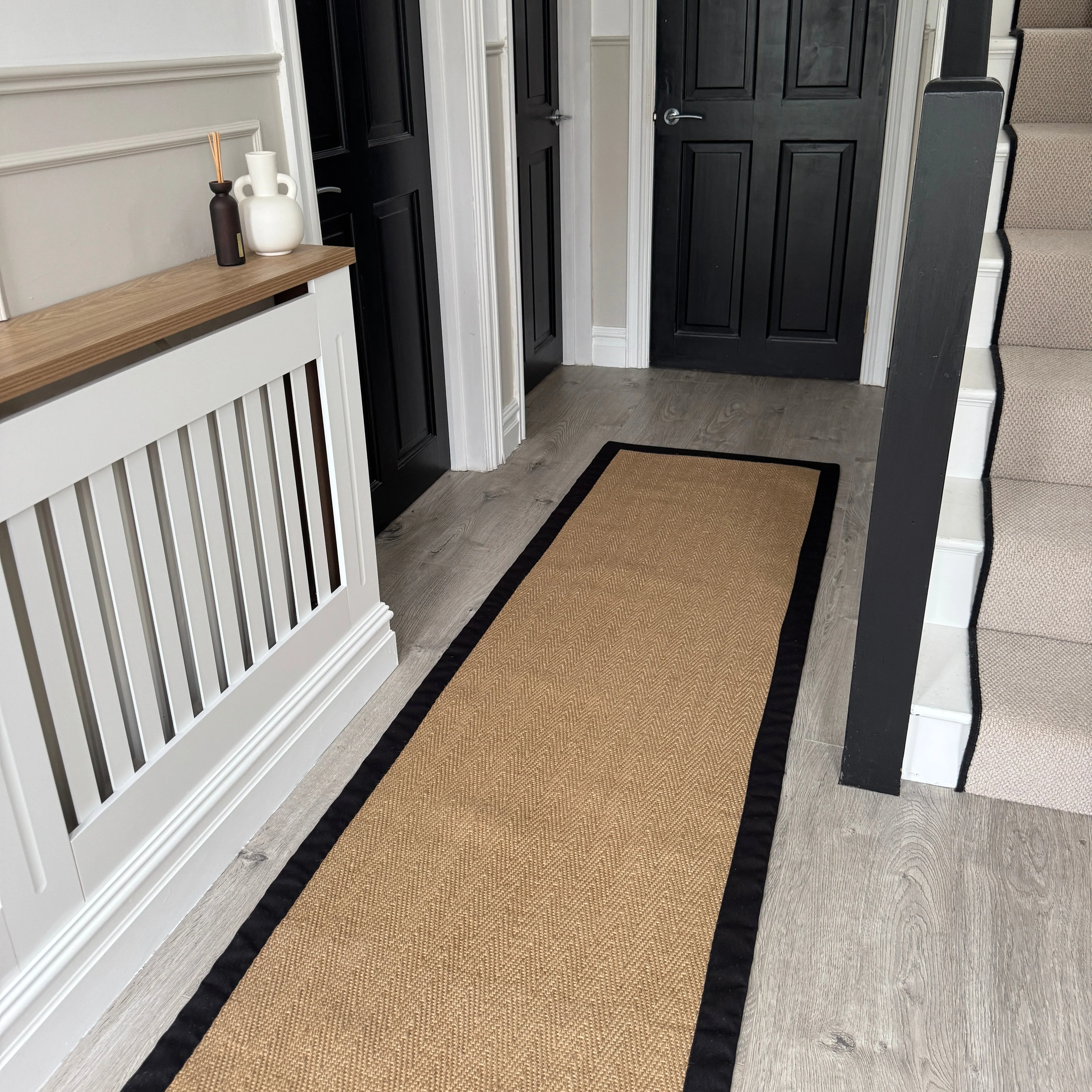 Black Border Jute Runner Rug - Juliette Black - Image 8
