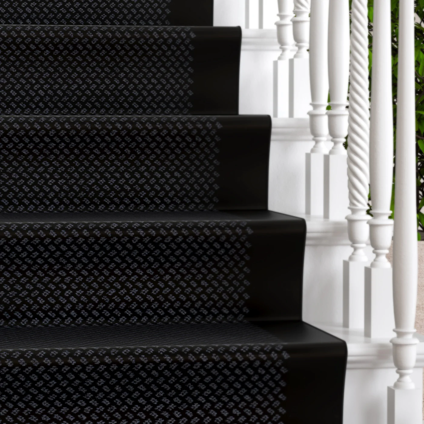 Black Bordered Stair Carpet Runner - Cut to Measure - Image 2
