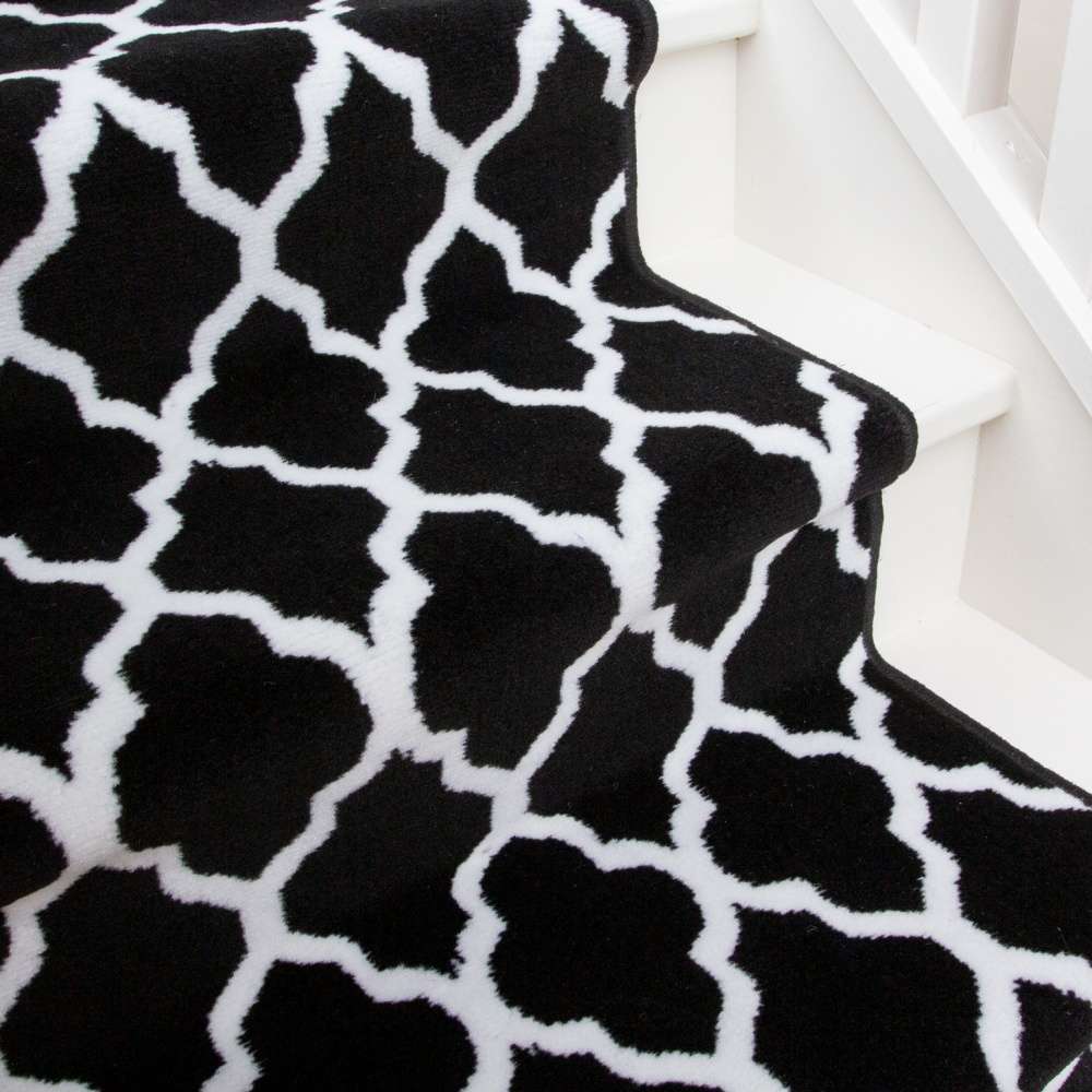 Black Trellis Stair Carpet Runner - Cut to Measure - Image 3