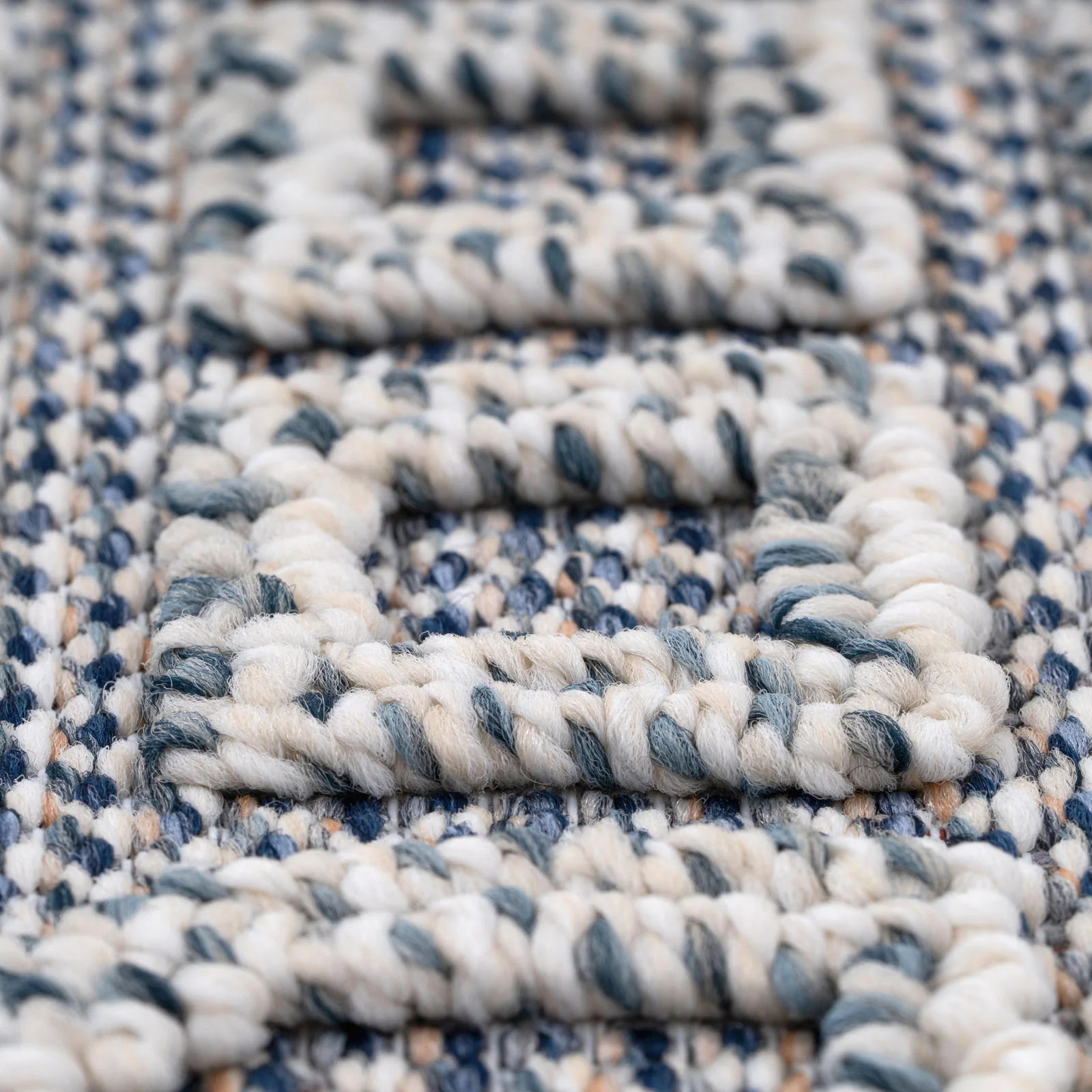 Blue Geometric Loop Pile Rug - Image 7
