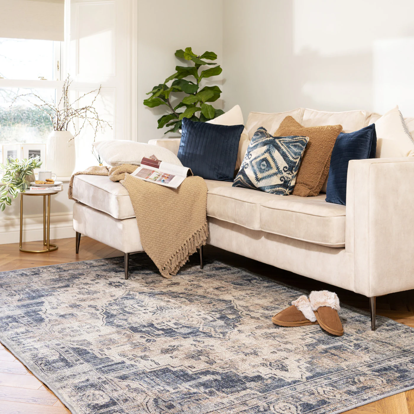 Washable Blue Traditional Rug - Kith - Image 14