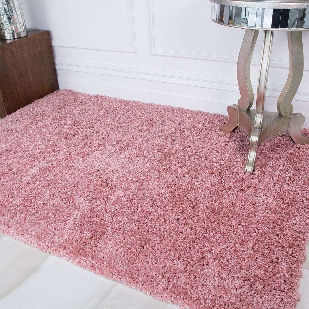 Blush Pink Shaggy Rug - Image 2