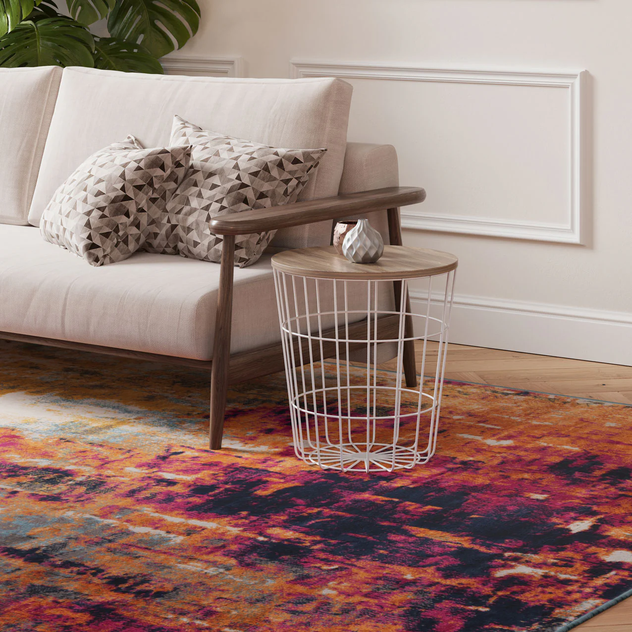 Colourful Paint Abstract Area Rug - Image 9