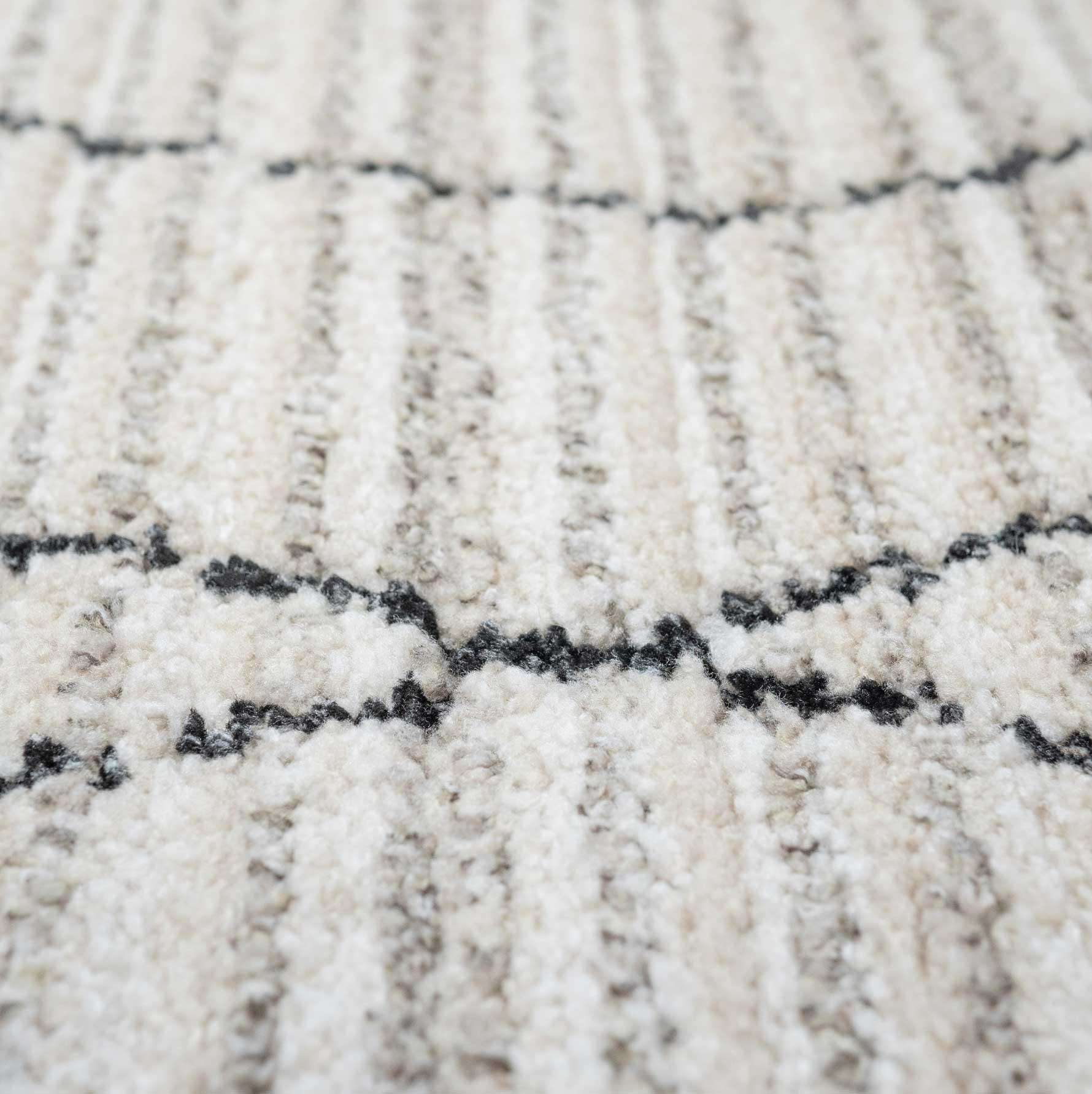 Cosy Soft Abstract Lined Beige Moroccan Berber Bedroom Rug - Image 8