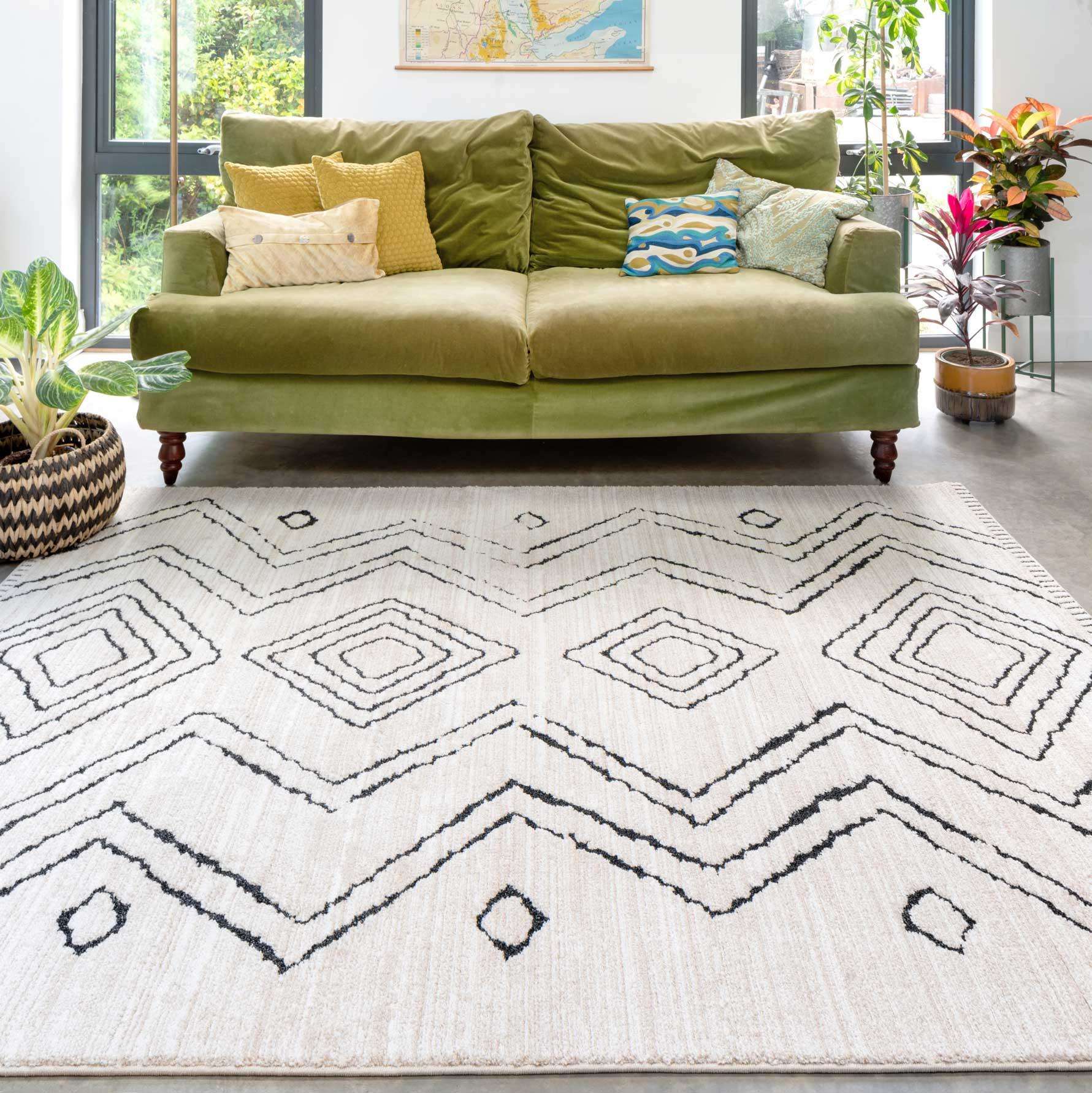 Cosy Soft Underfoot Cream Moroccan Berber Bedroom Rug - Neva - Image 2