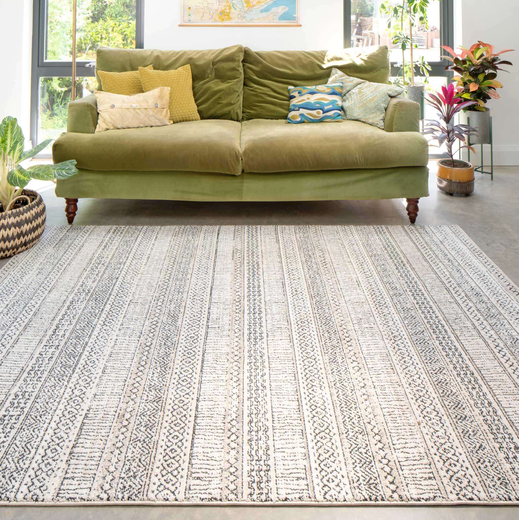 Cosy Soft Underfoot Grey Tribal Moroccan Berber Bedroom Rug - Image 2