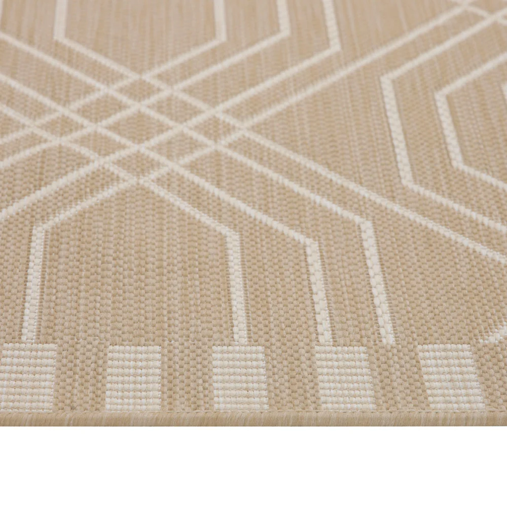 Cream Modern Geometric Area Rug - Basata - Image 6