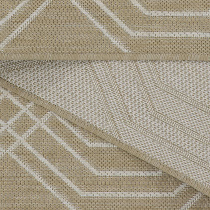 Cream Modern Geometric Outdoor Rug - Basata - Image 14