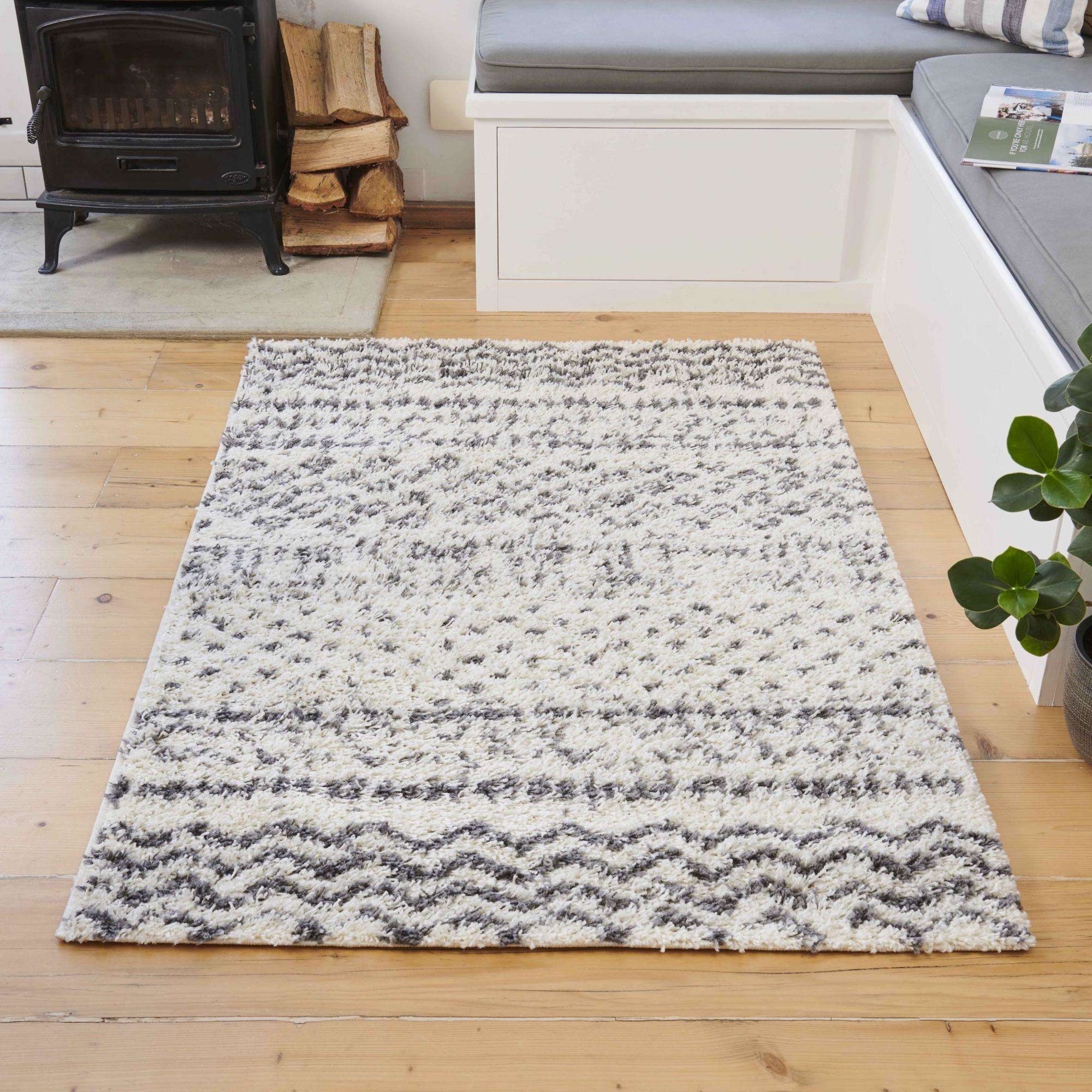 Cream Scandi Nordic Shaggy Rug - Image 3