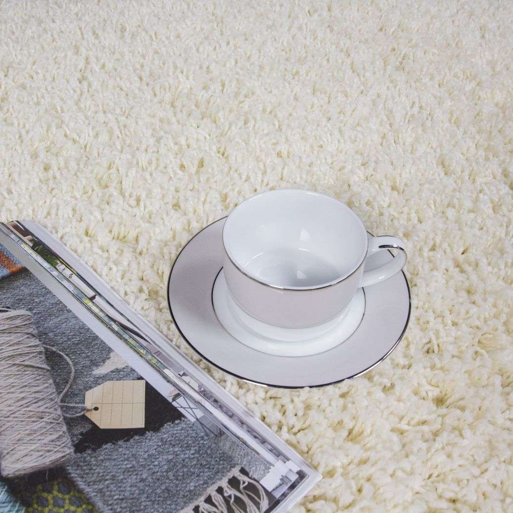 Cream Shaggy Rug - Image 3