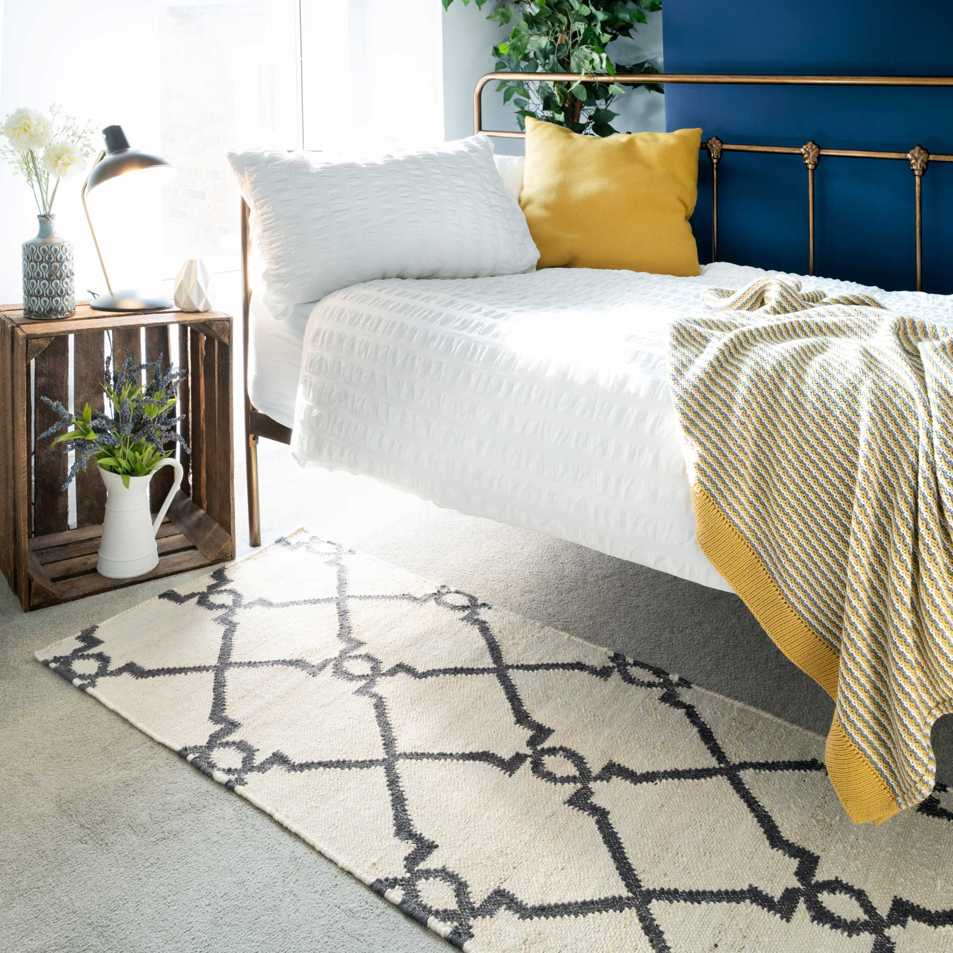 Cream Trellis Natural Jute Area Rug - Trellis - Image 10