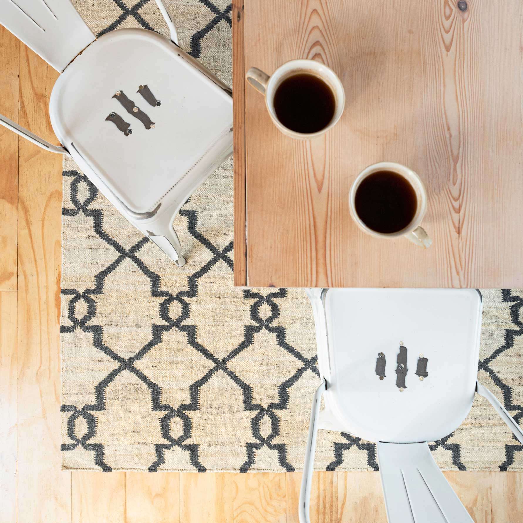 Cream Trellis Natural Jute Area Rug - Trellis - Image 5