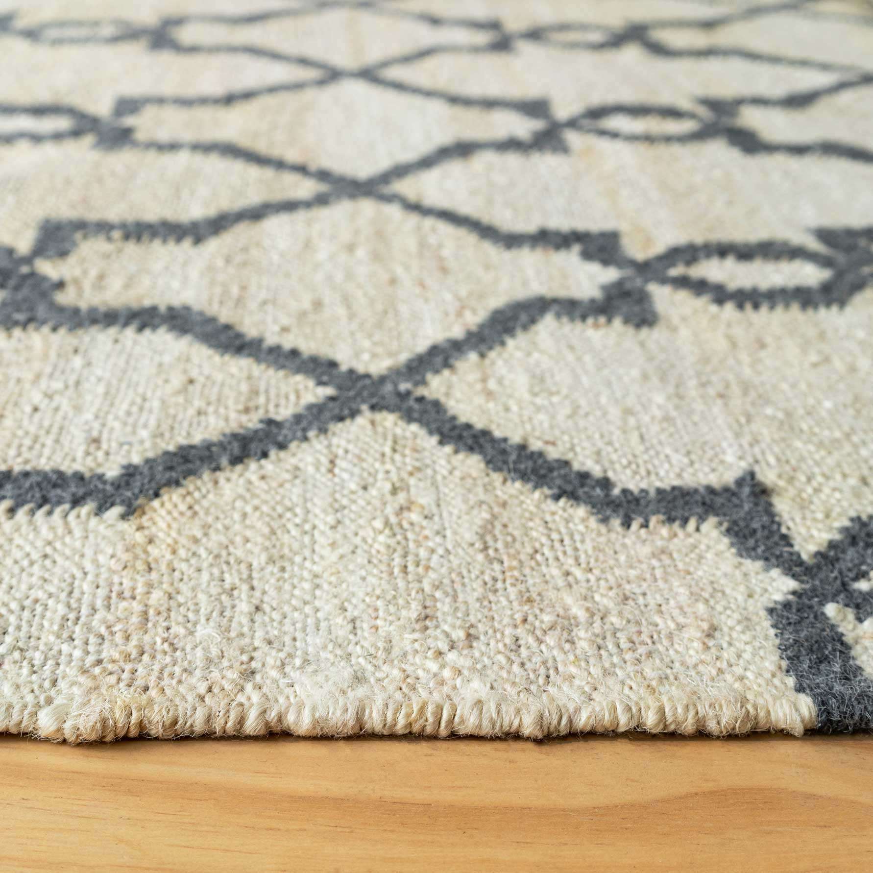 Cream Trellis Natural Jute Area Rug - Trellis - Image 6
