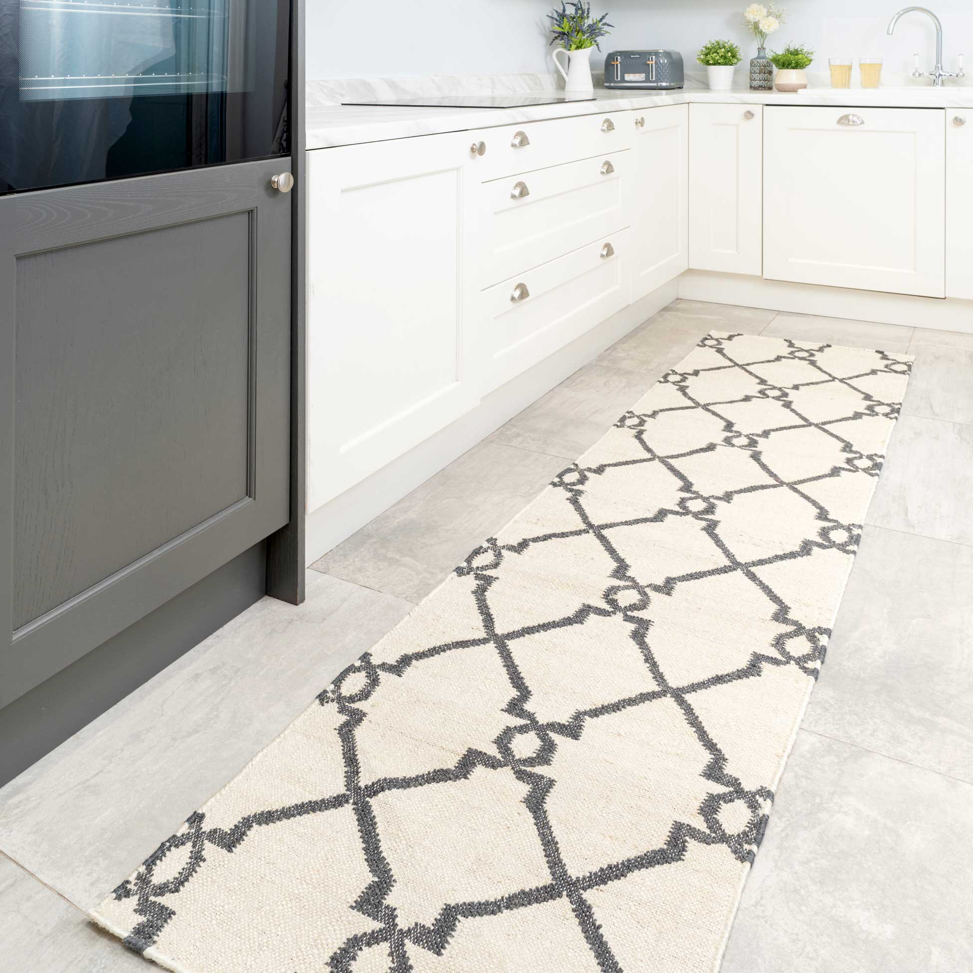Cream Trellis Natural Jute Area Rug - Trellis - Image 8