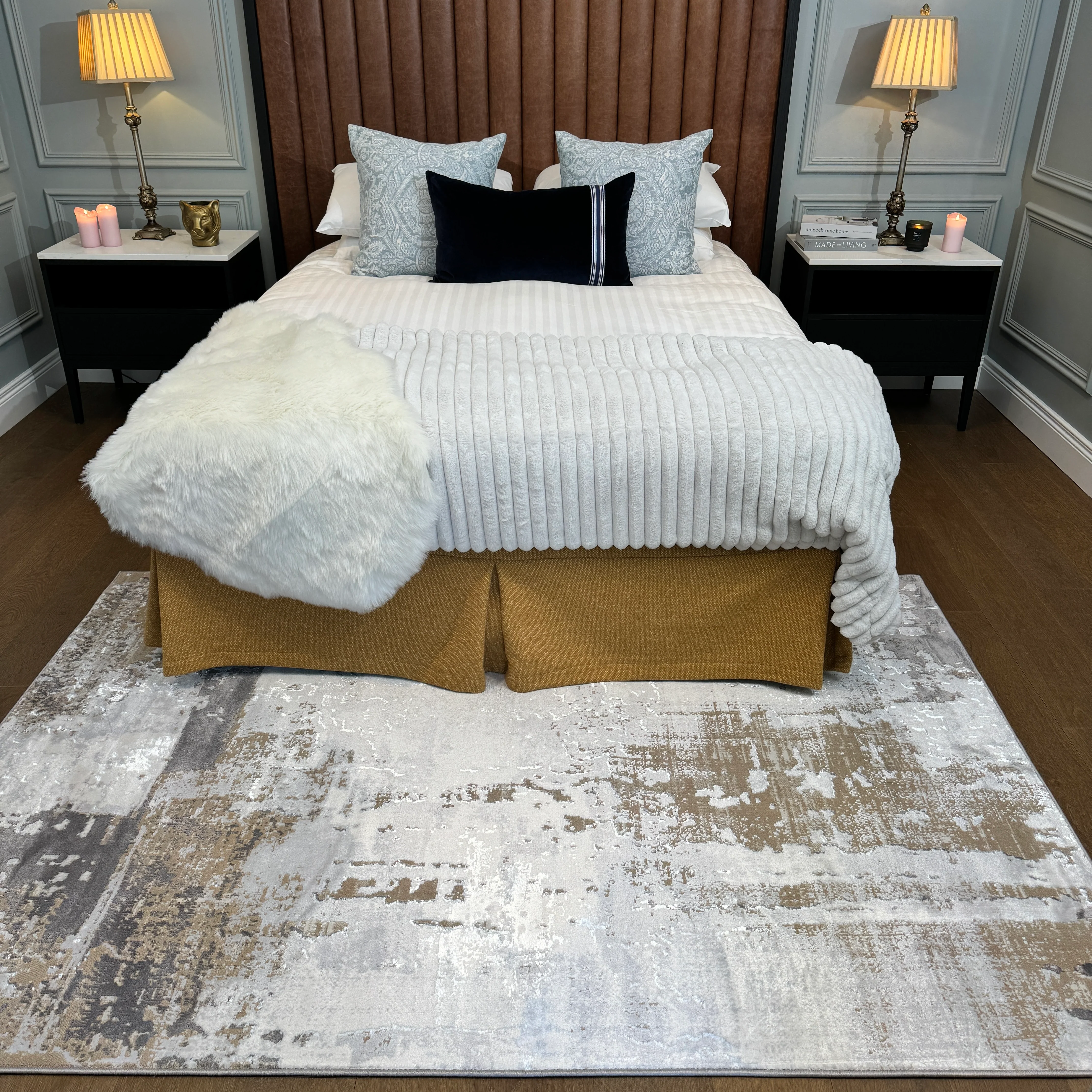 Distressed Abstract Beige Area Rug - Grace - Image 14