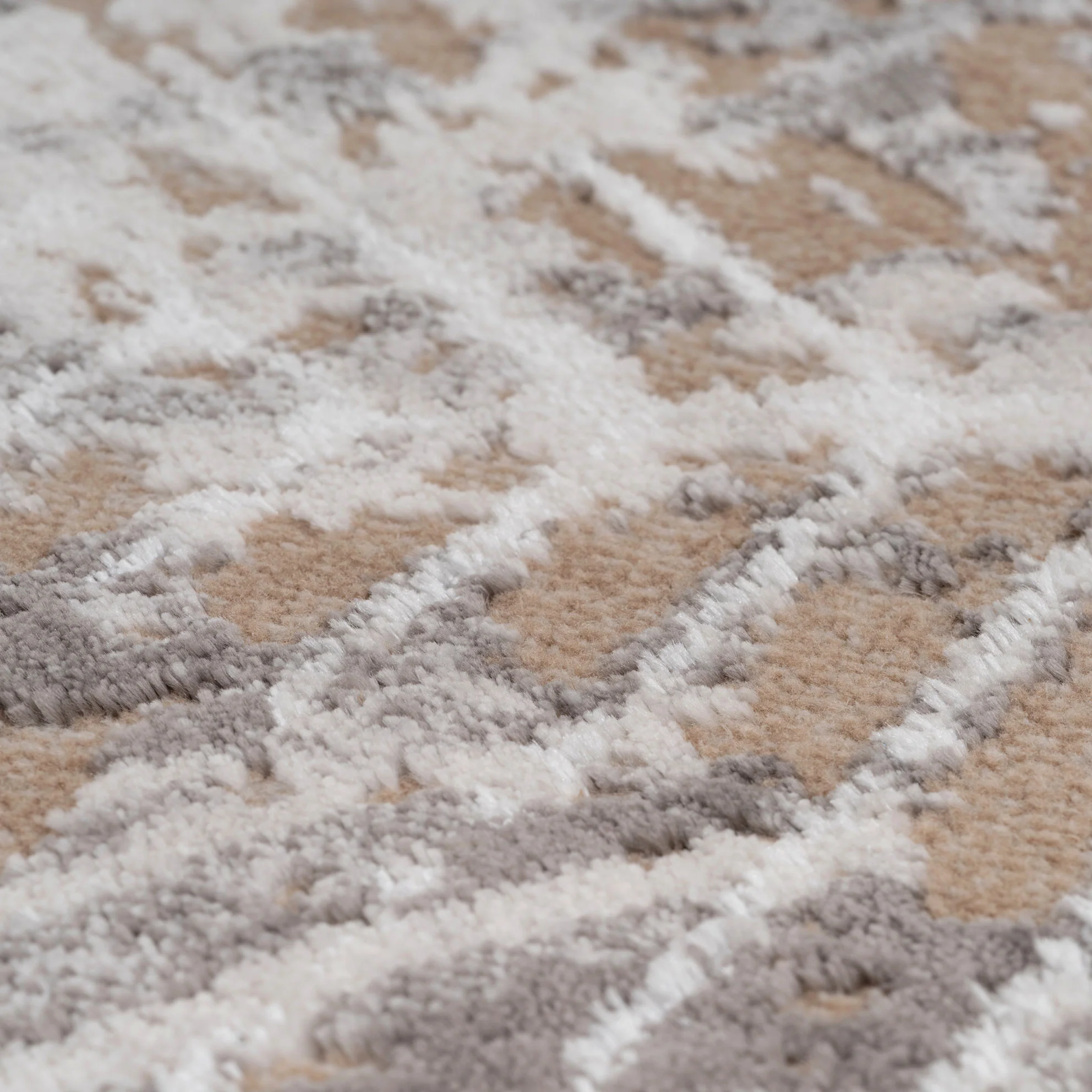 Distressed Beige Art Deco Area Rug - Busby - Image 6