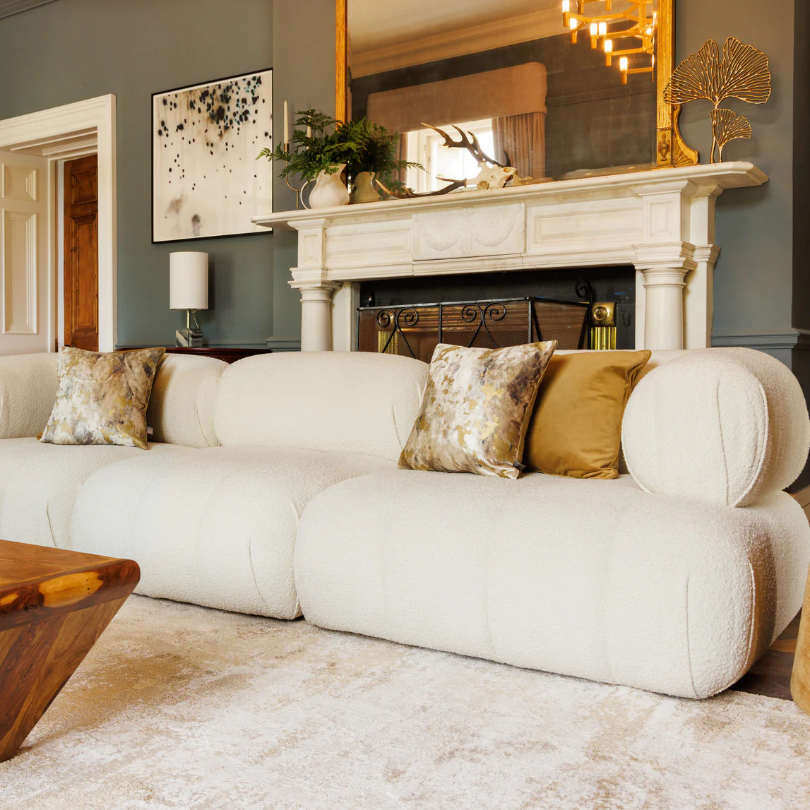 Distressed Beige Living Room Area Rug - Monroe - Image 4