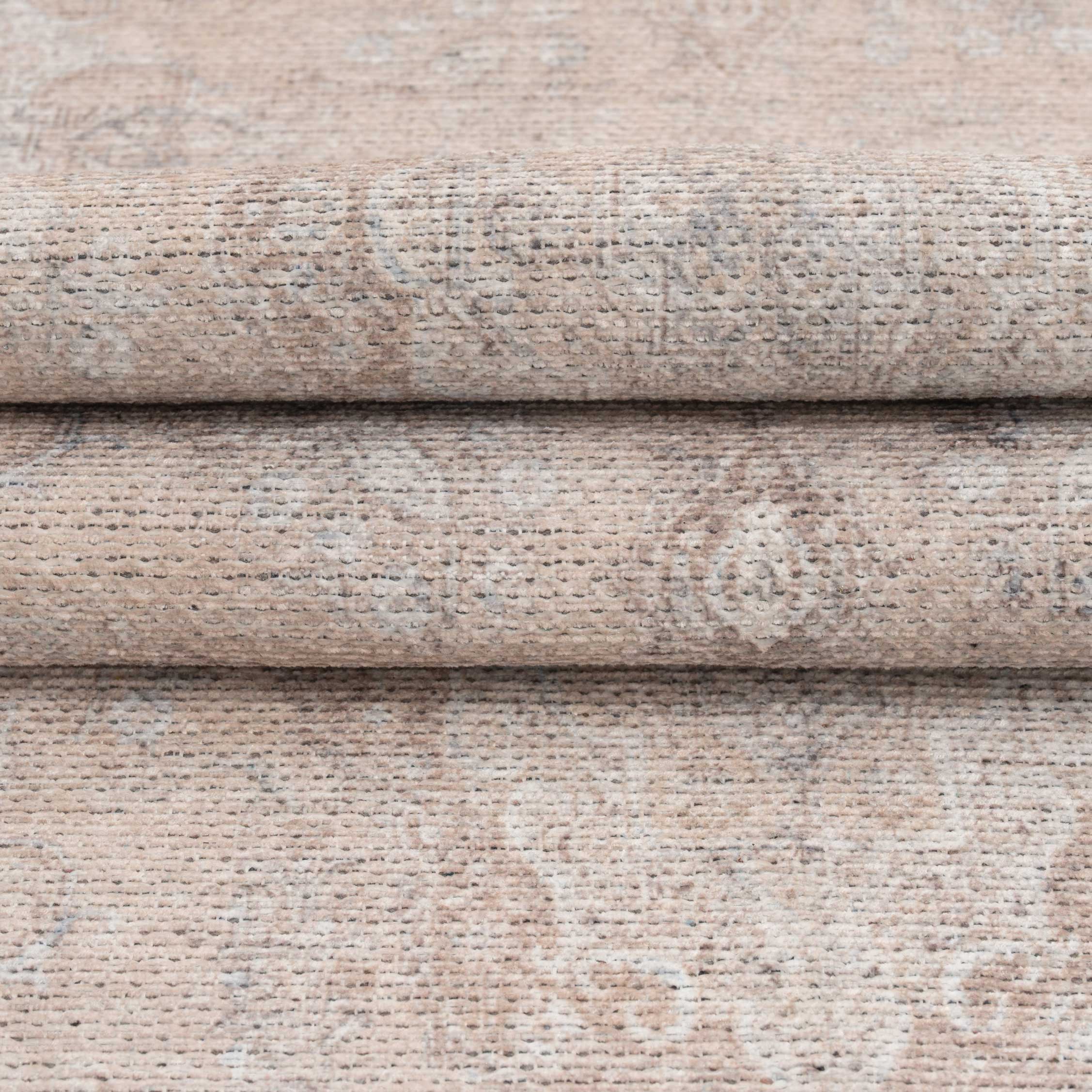 Flatwoven Washable Distressed Beige Runner - Zoe - Image 10