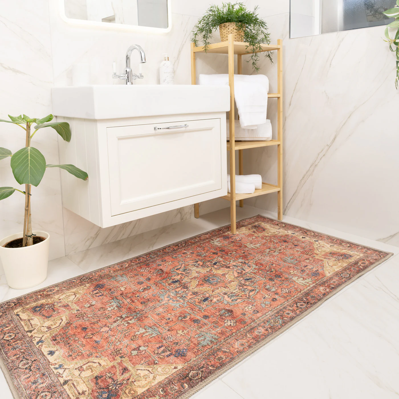 Kashan Washable Terracotta Rug - Viv - Image 13