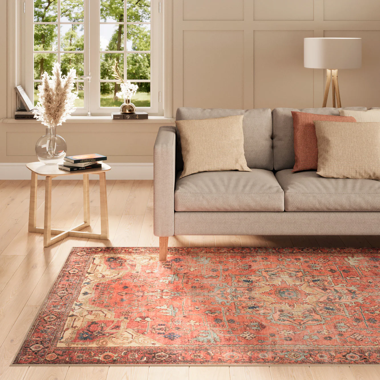 Kashan Washable Terracotta Rug - Viv - Image 5