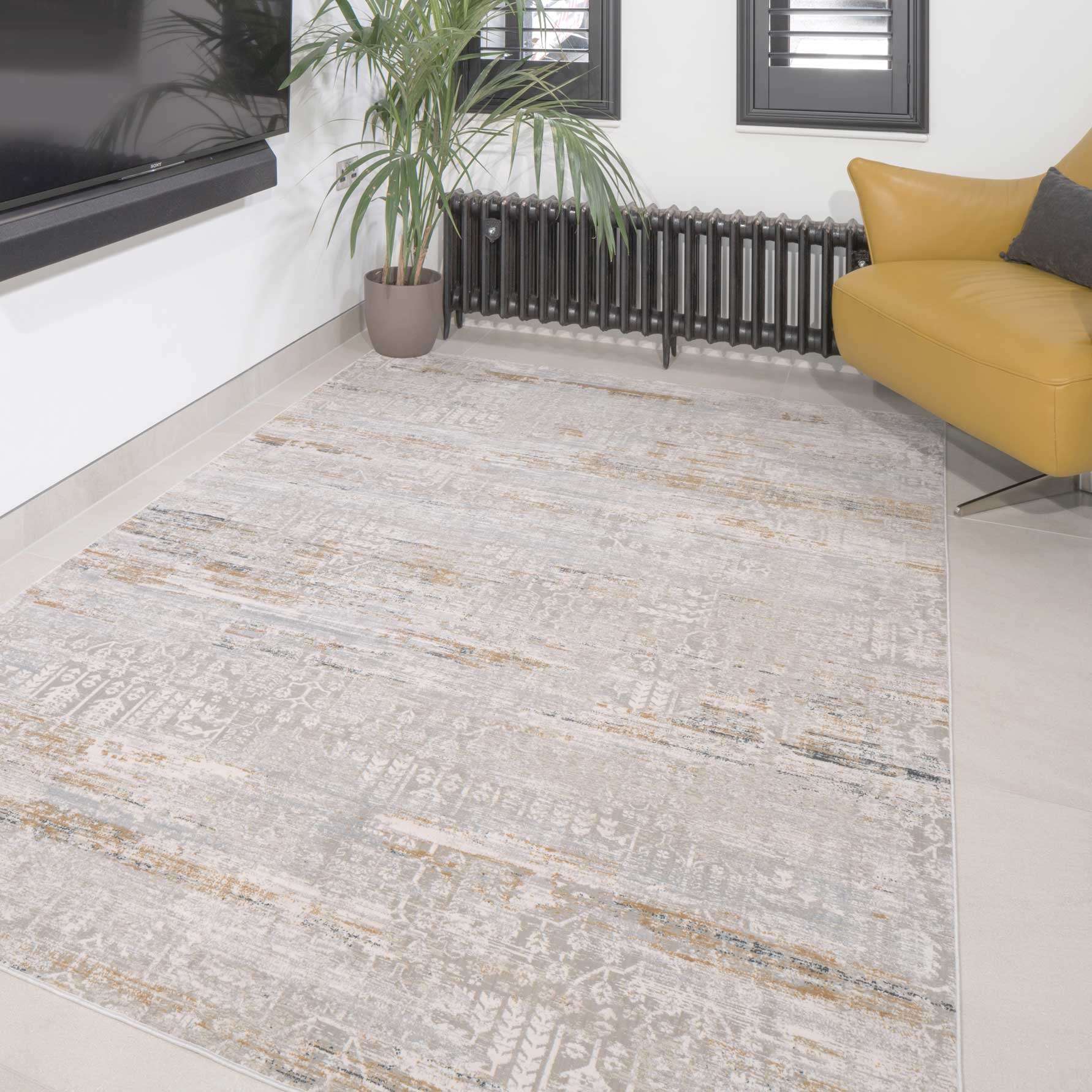 Distressed Mottled Grey Living Room Area Rug - Klos - Image 2