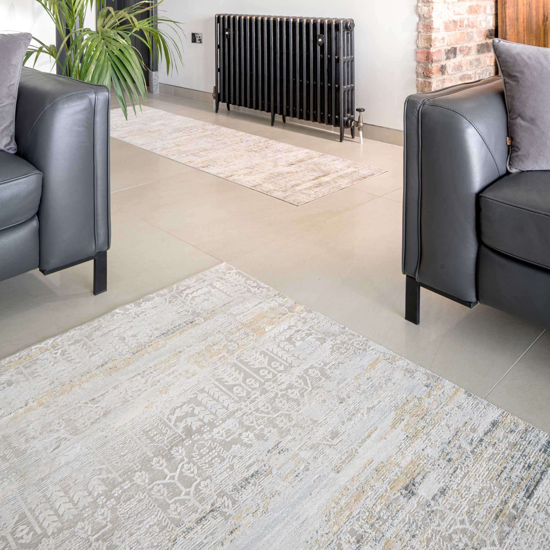 Distressed Mottled Grey Living Room Area Rug - Klos - Image 6