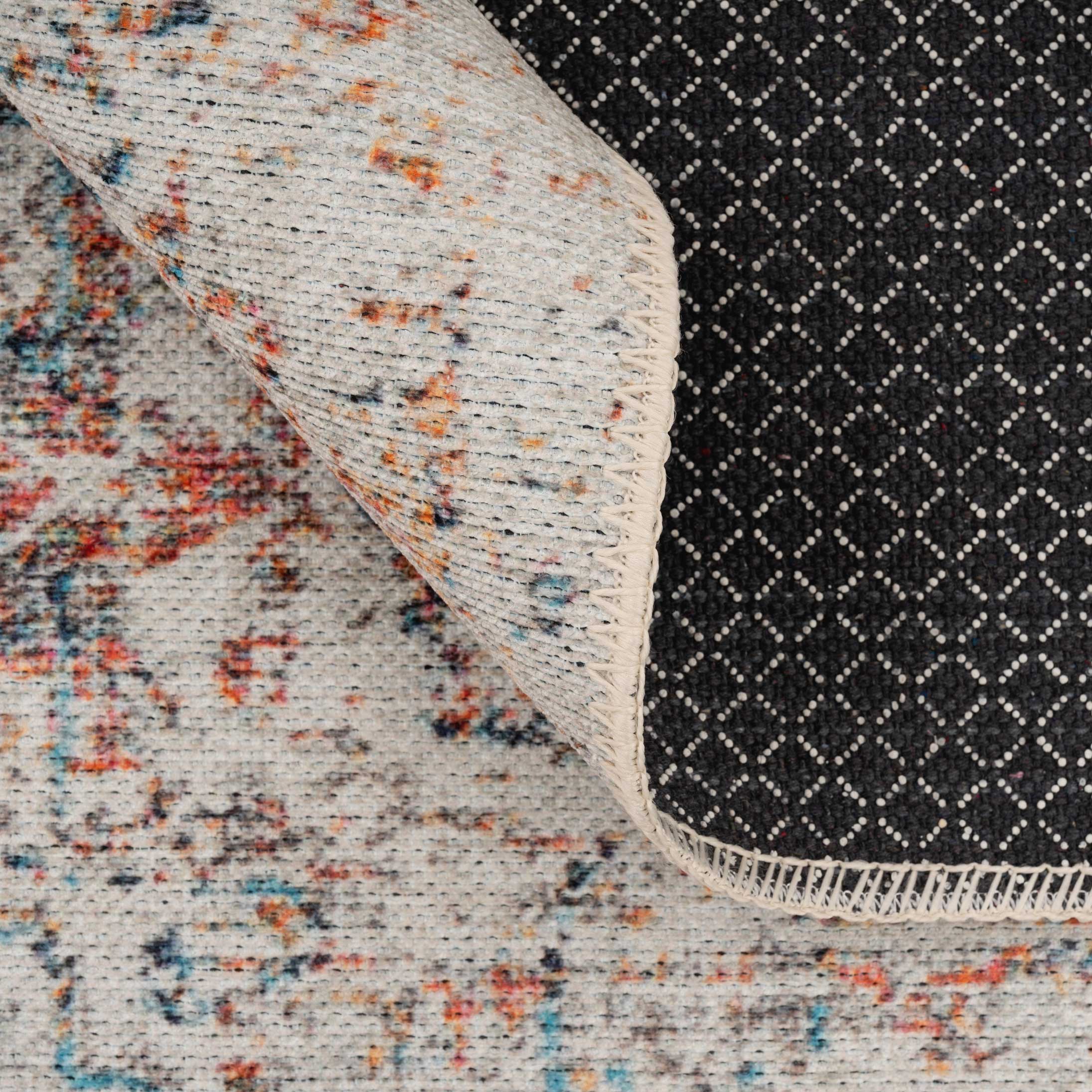 Flatwoven Washable Distressed Multicolour Area Rug - Cecilia - Image 6