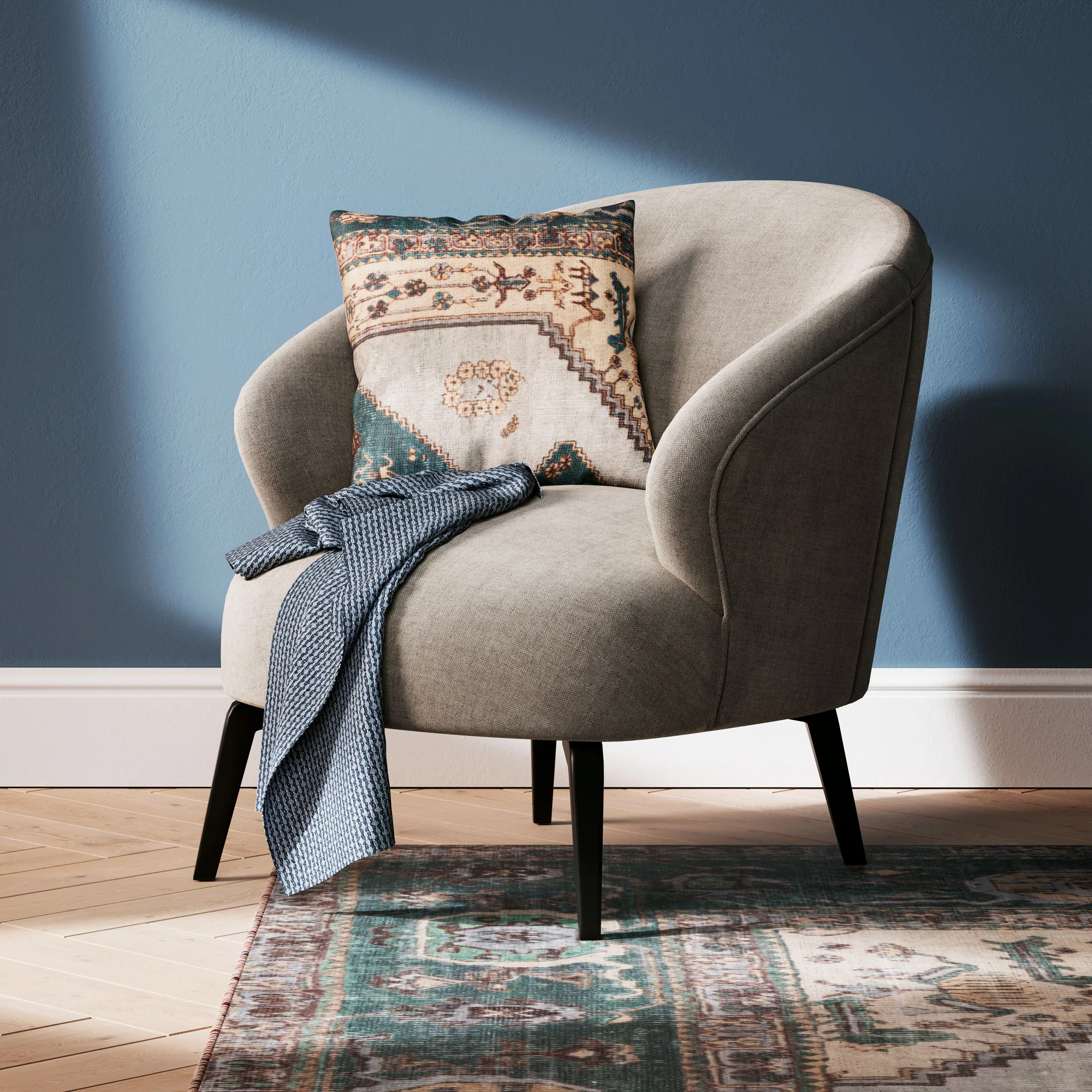 Distressed Teal Cushion Cover - Image 2