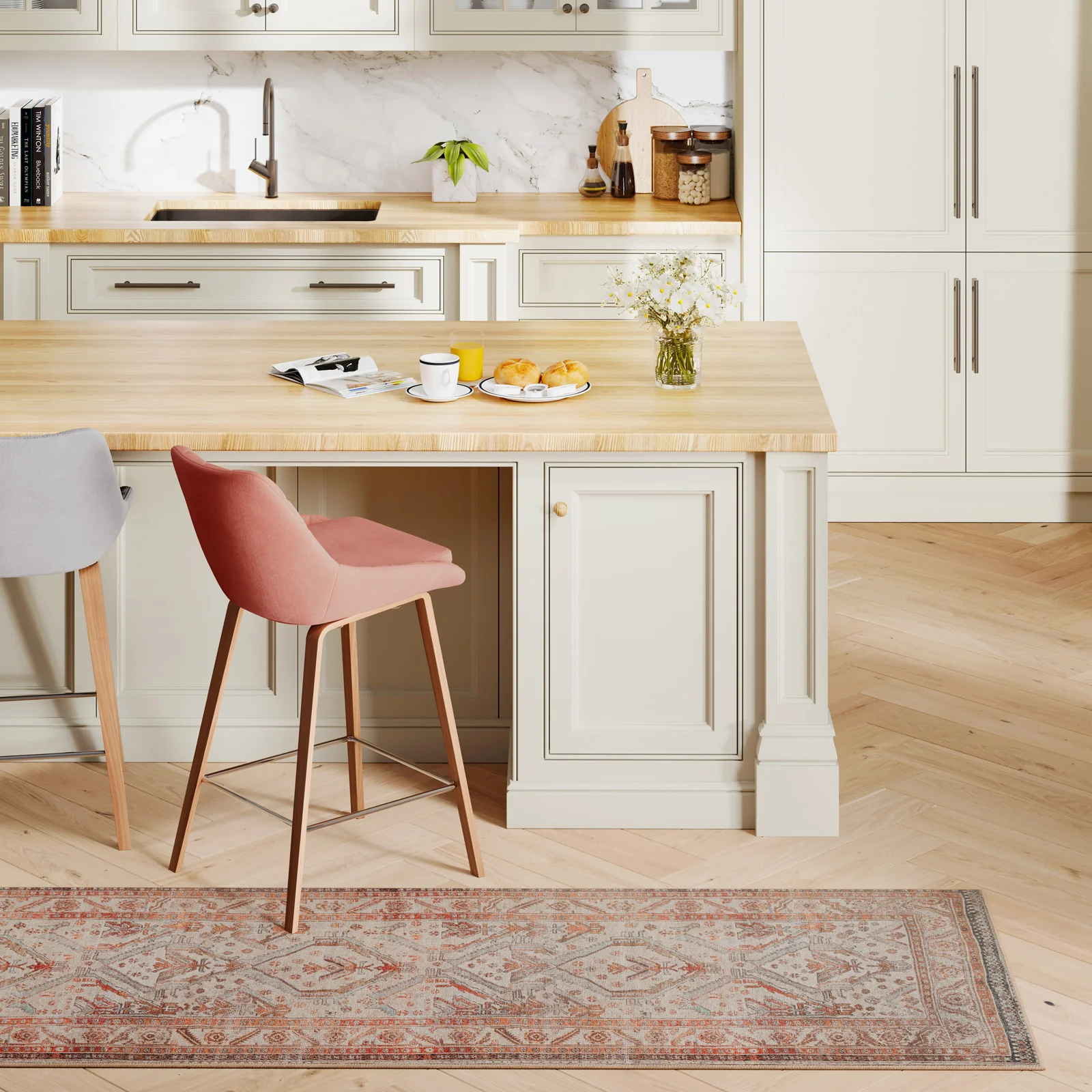Distressed Terracotta Washable Runner - Rowe - Image 5