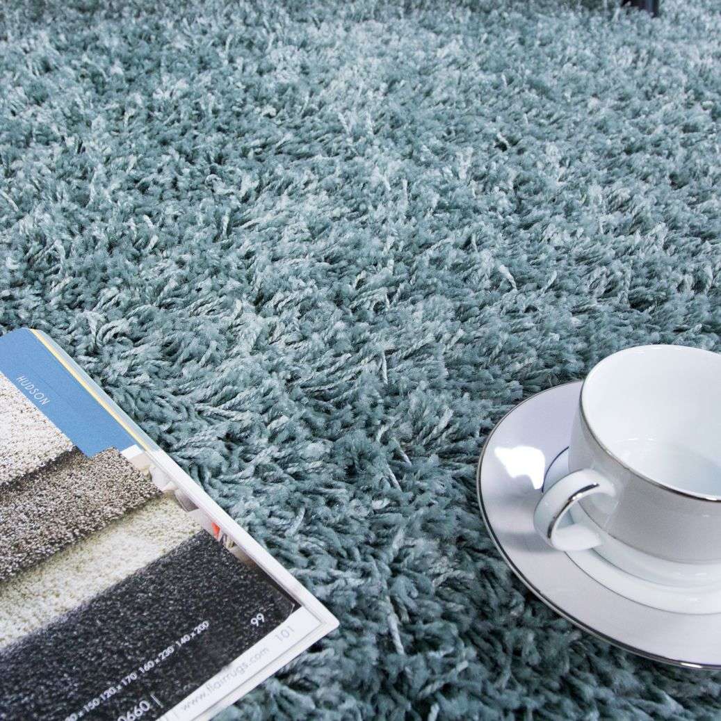 Duck Egg Shaggy Rug - Image 3