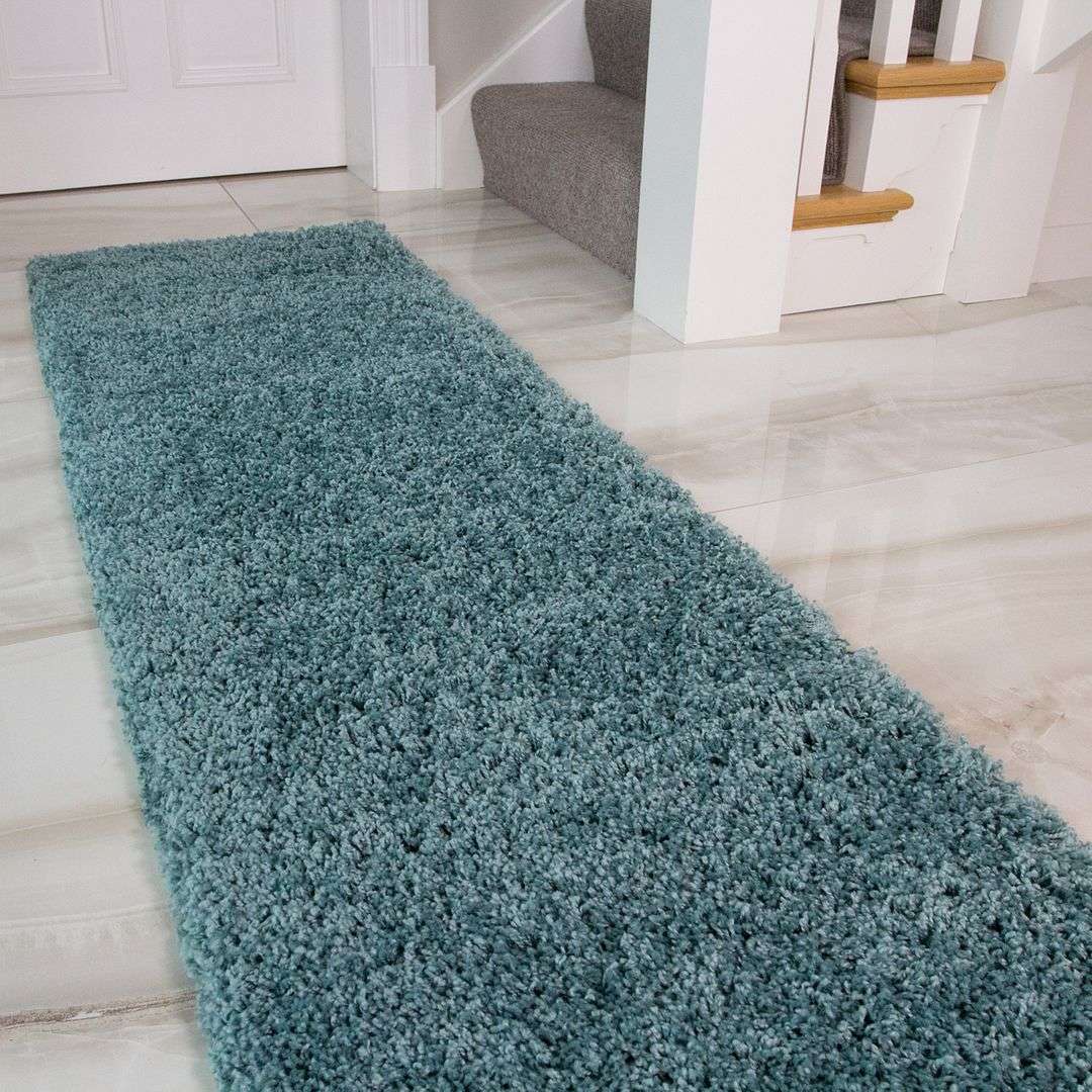 Duck Egg Shaggy Rug - Image 5