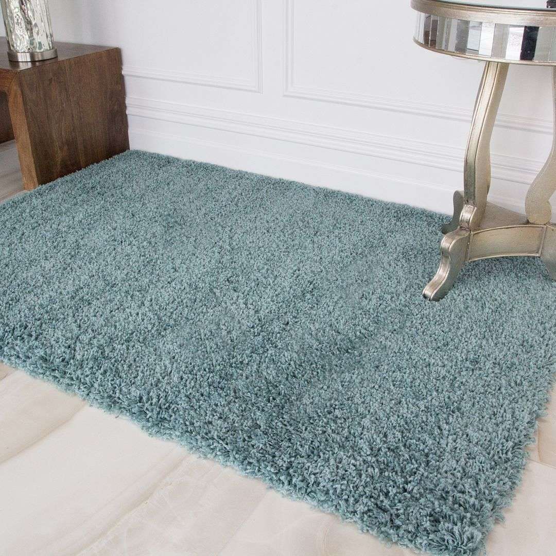 Duck Egg Shaggy Runner Rug - Image 3