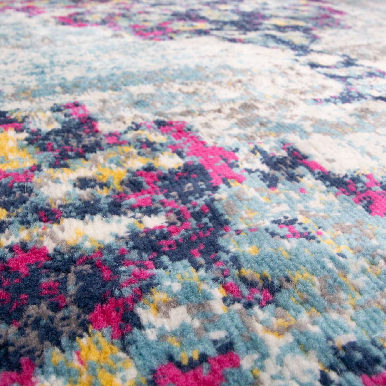Faded Distressed Colourful Oriental Pattern Rug - Demelza - Image 4
