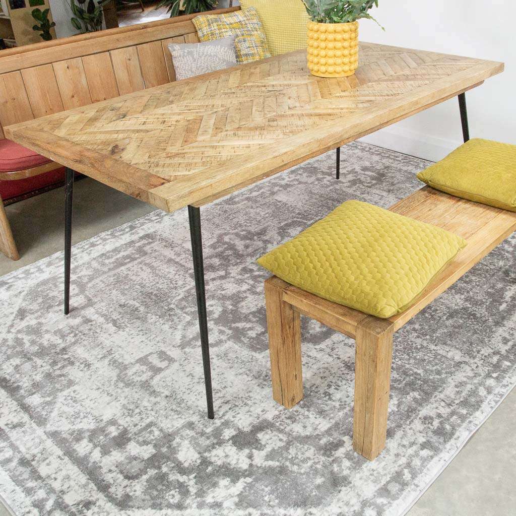 Faded Distressed Grey Oriental Pattern Runner Rug - Image 4