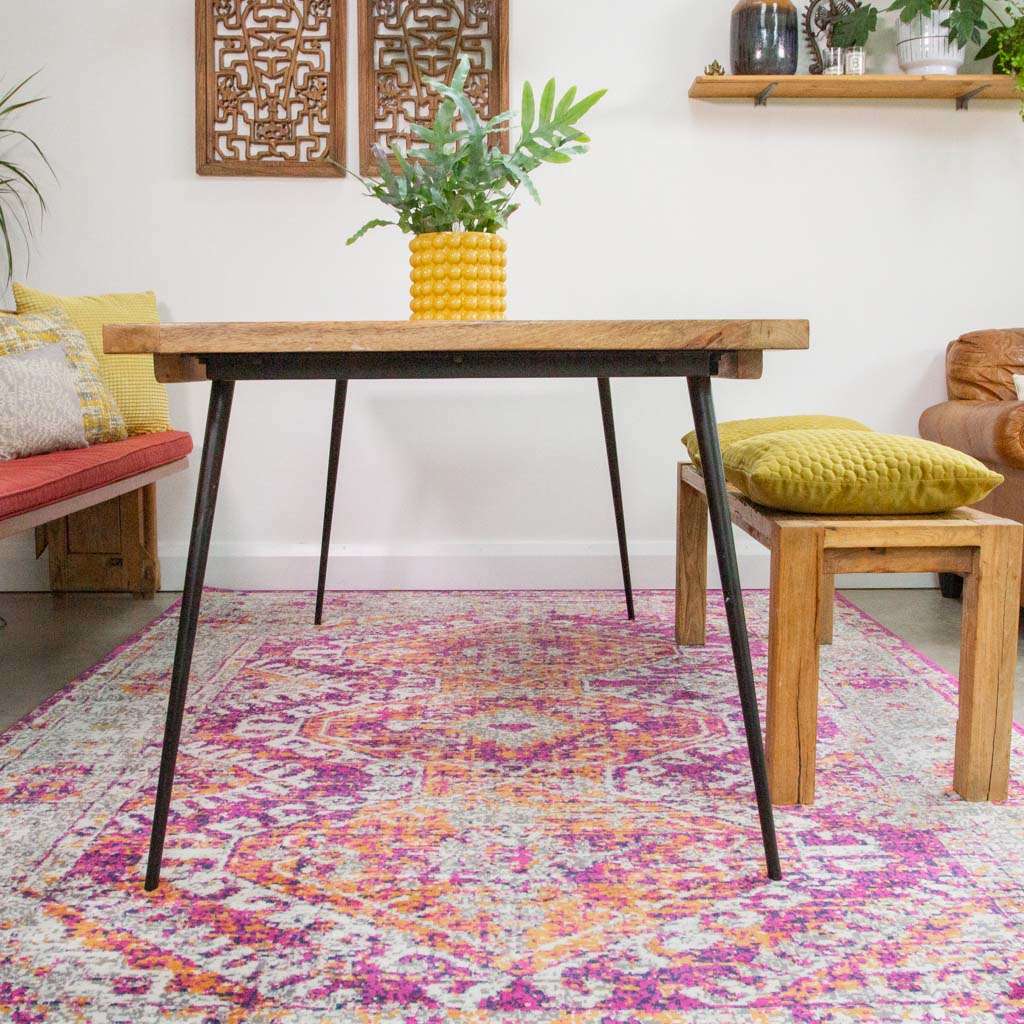 Fuschia Pink Oriental Distressed Rug - Image 4