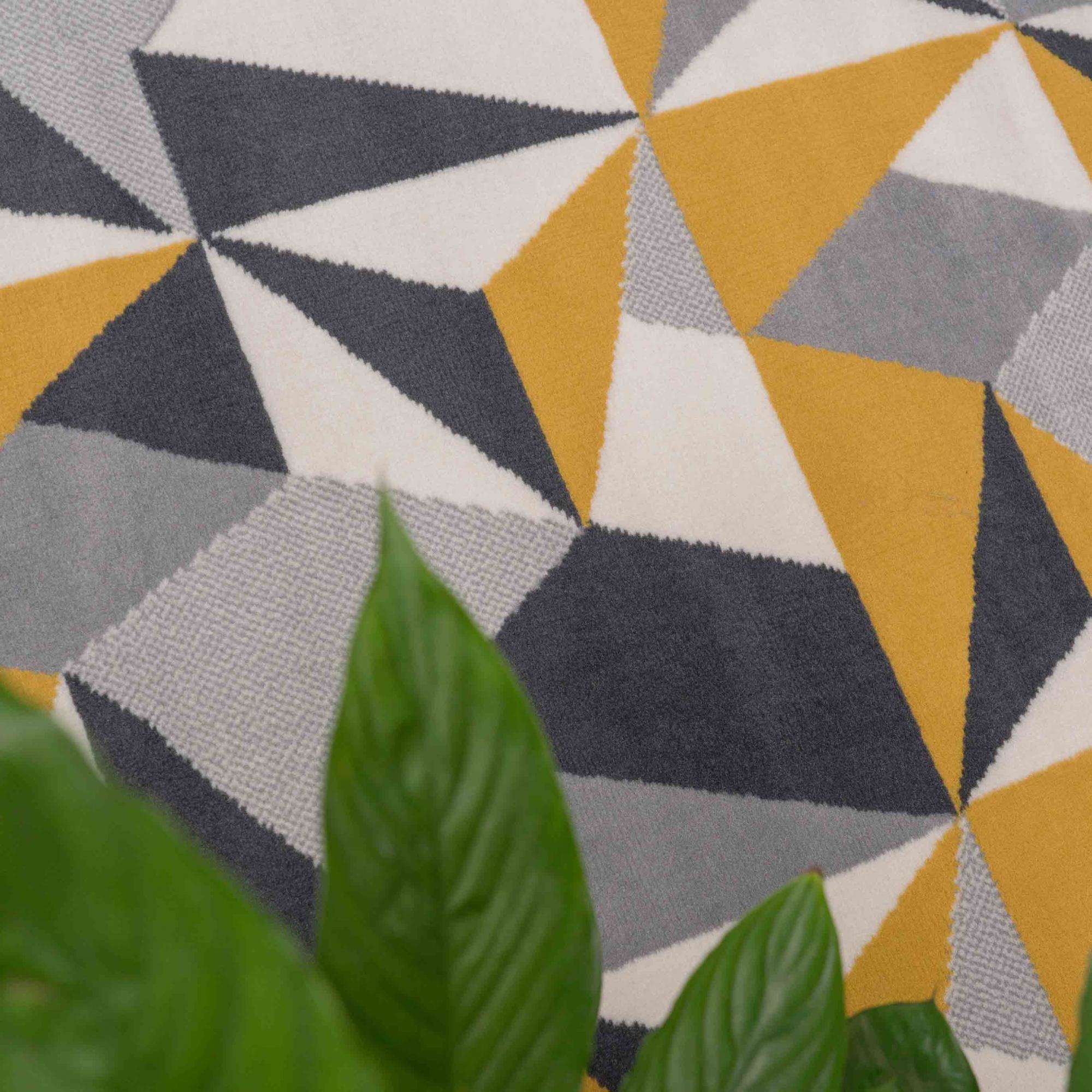 Geometric Yellow and Grey Rug - Image 4