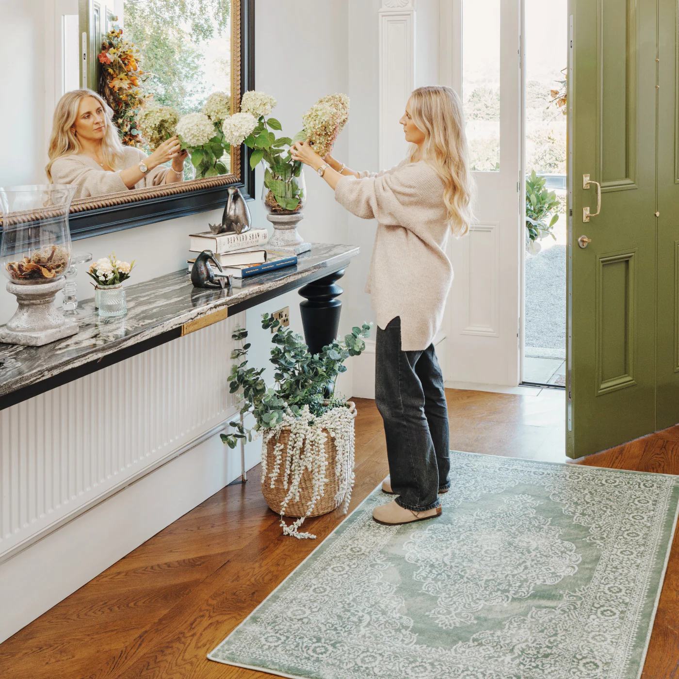 Green Ornate Medallion Rug - Jamila - Image 2