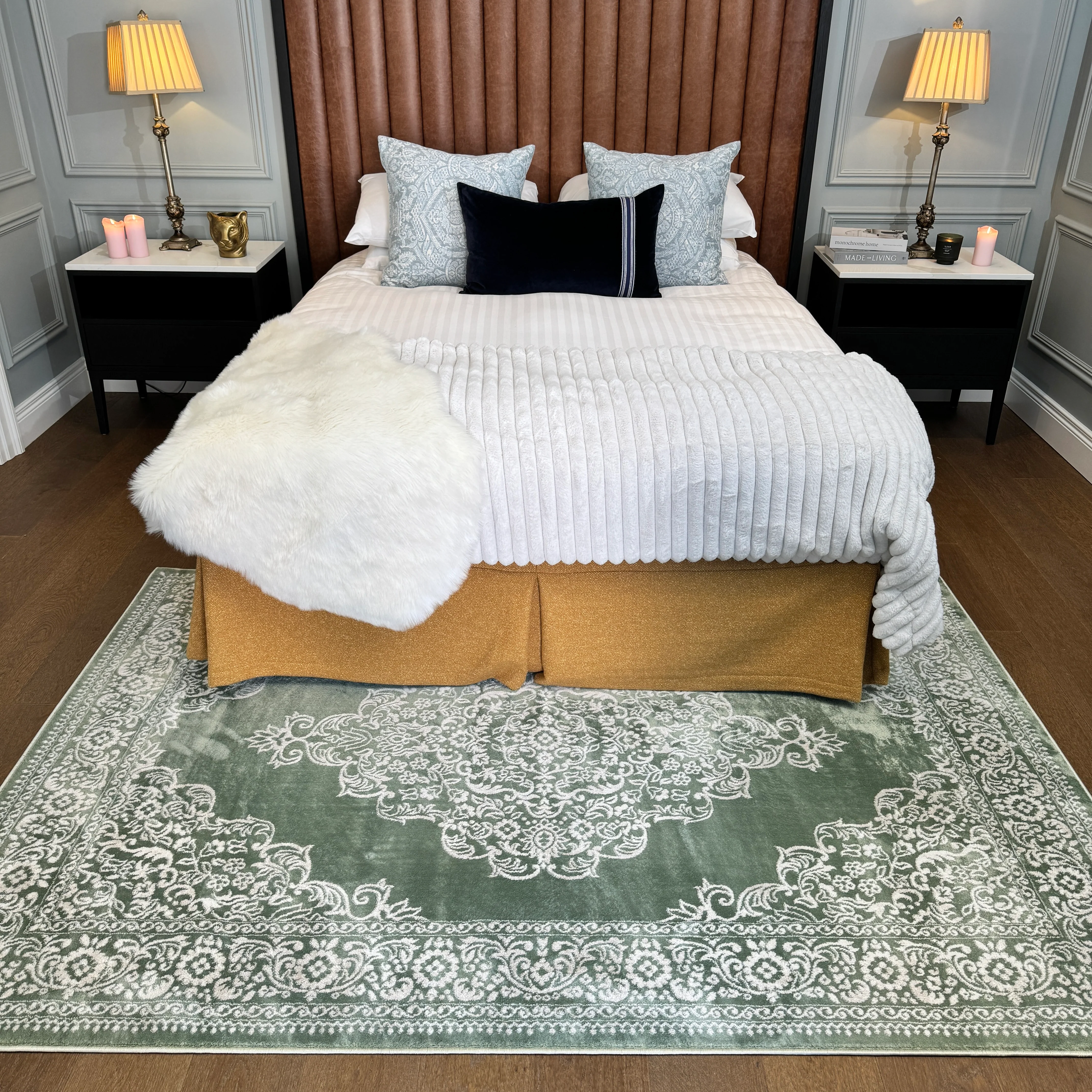 Green Ornate Medallion Rug - Jamila - Image 4