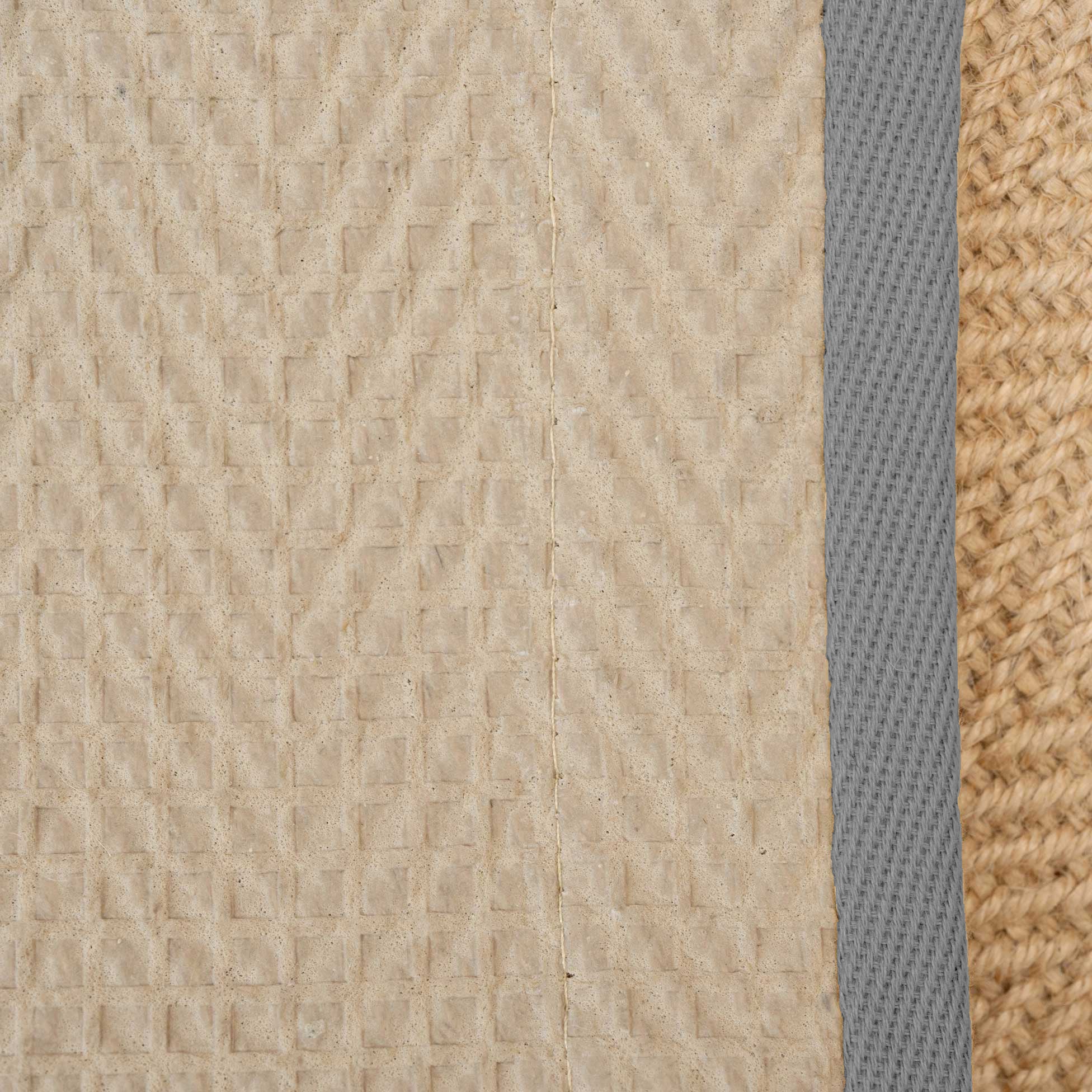 Grey Cotton Border Natural Jute Area Rug - Image 9