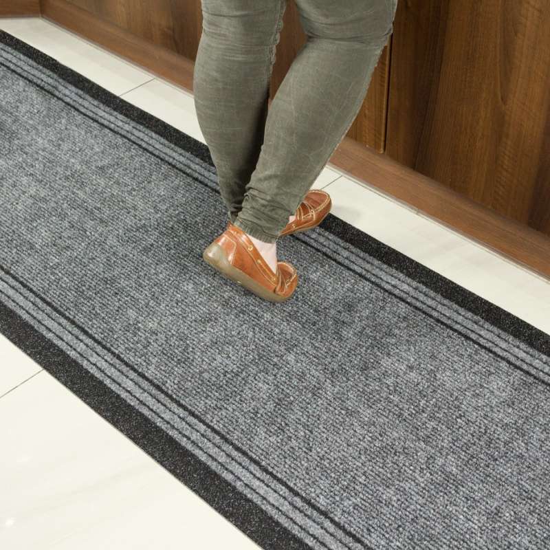 Grey Hard Wearing Stair Carpet Runner Rugs - Image 4