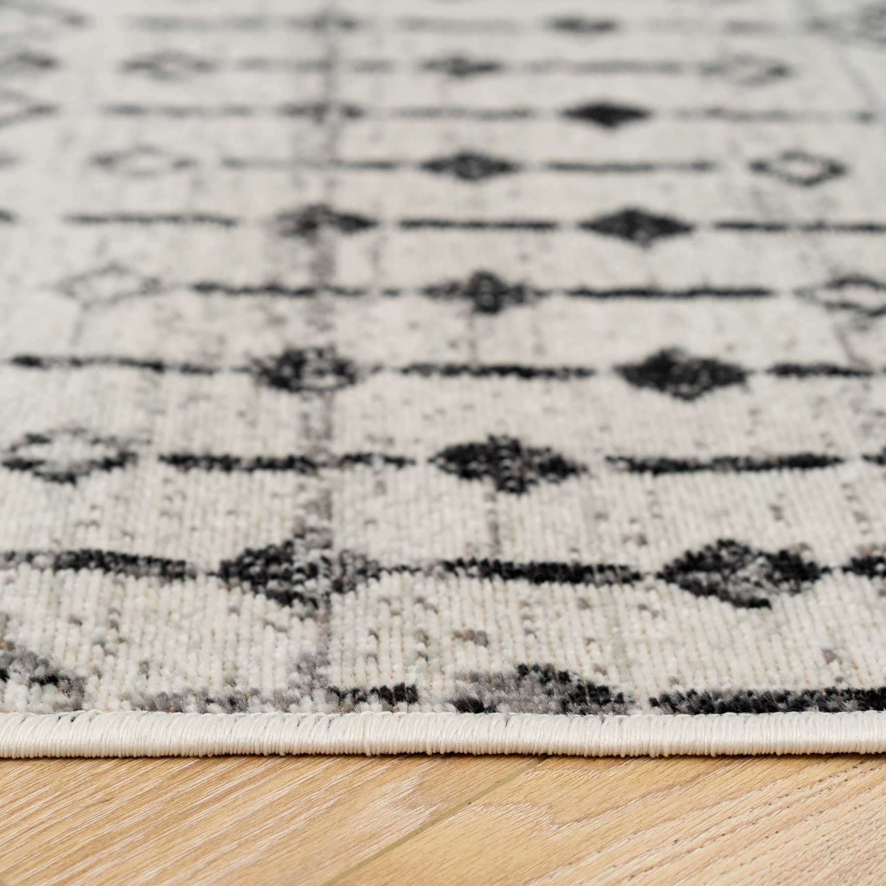 Grey Moroccan Tile Living Room Rug - Amora - Image 5